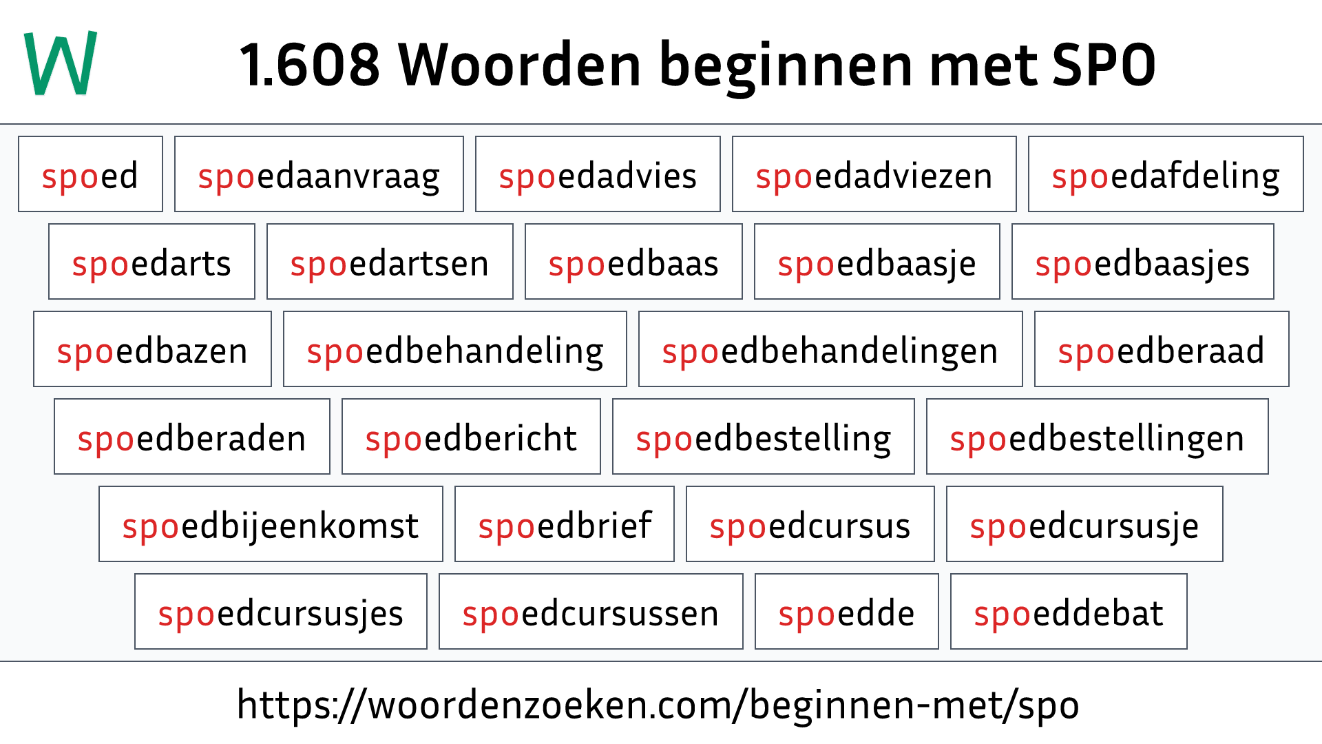 Woorden beginnen met SPO