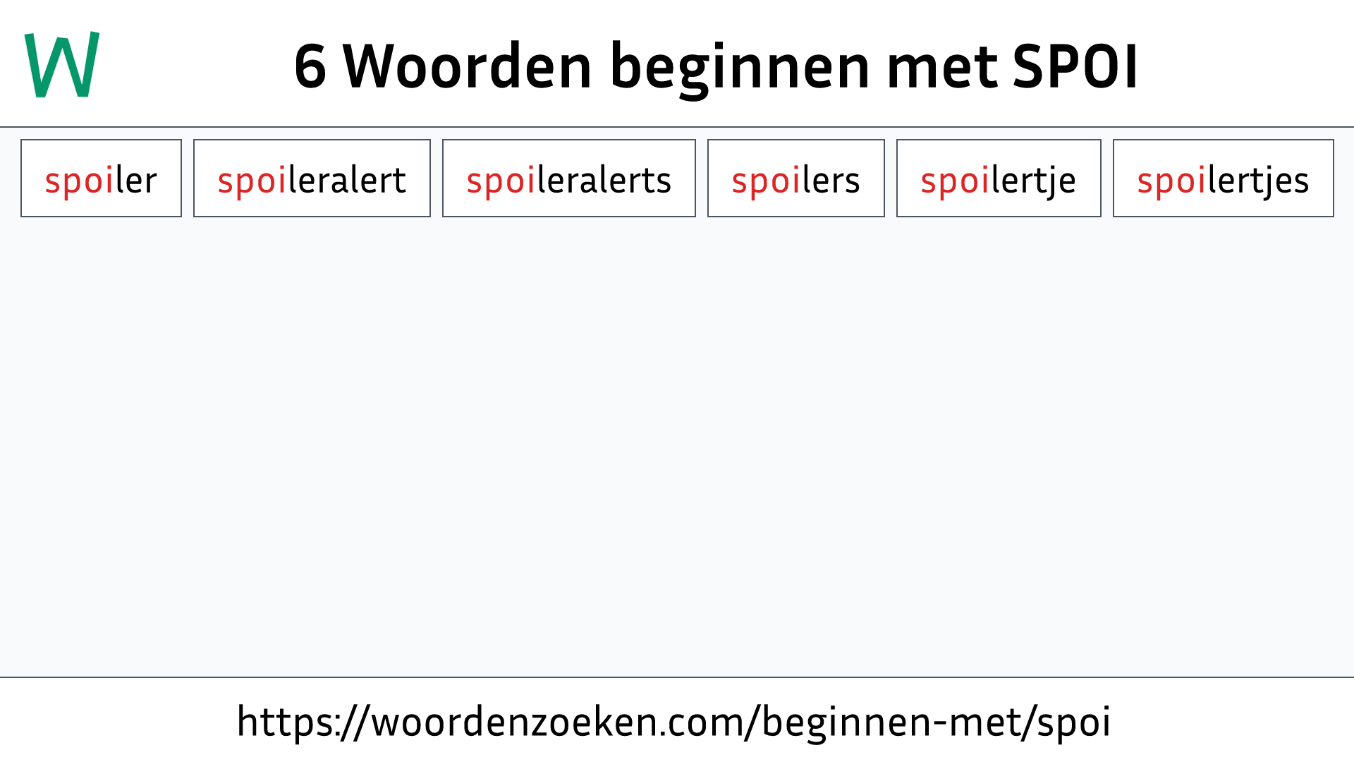 Woorden beginnen met SPOI