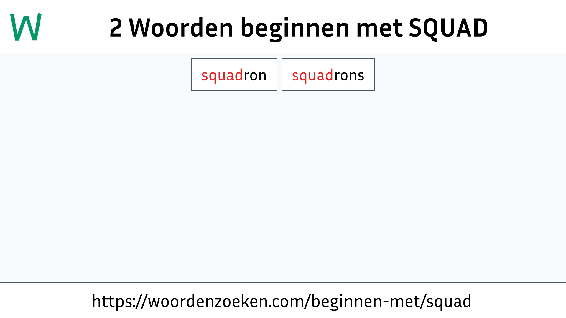 Woorden beginnen met SQUAD
