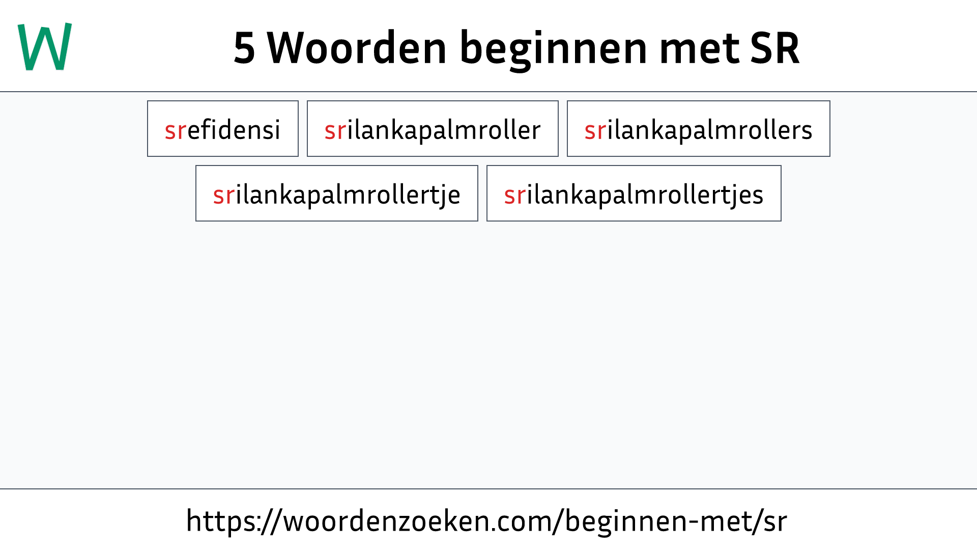 Woorden beginnen met SR