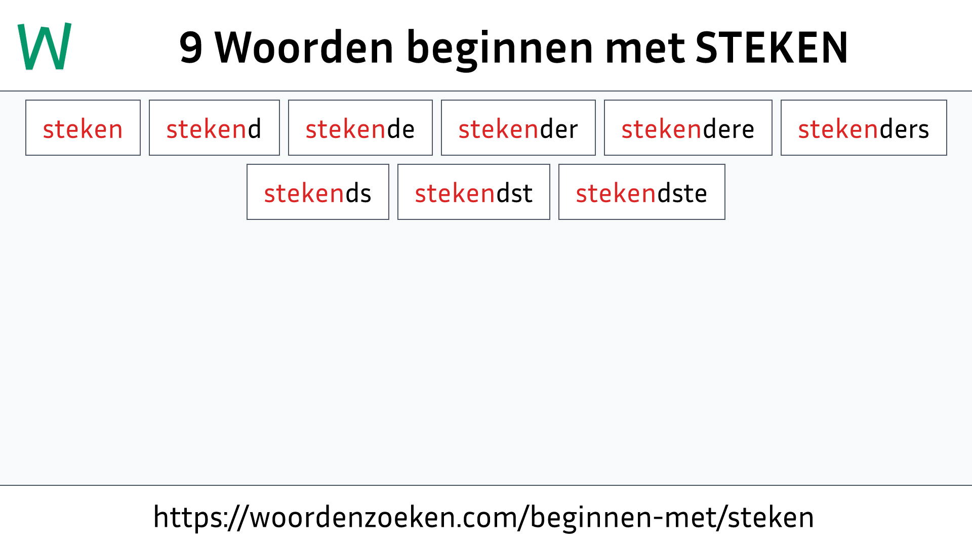 Woorden beginnen met STEKEN