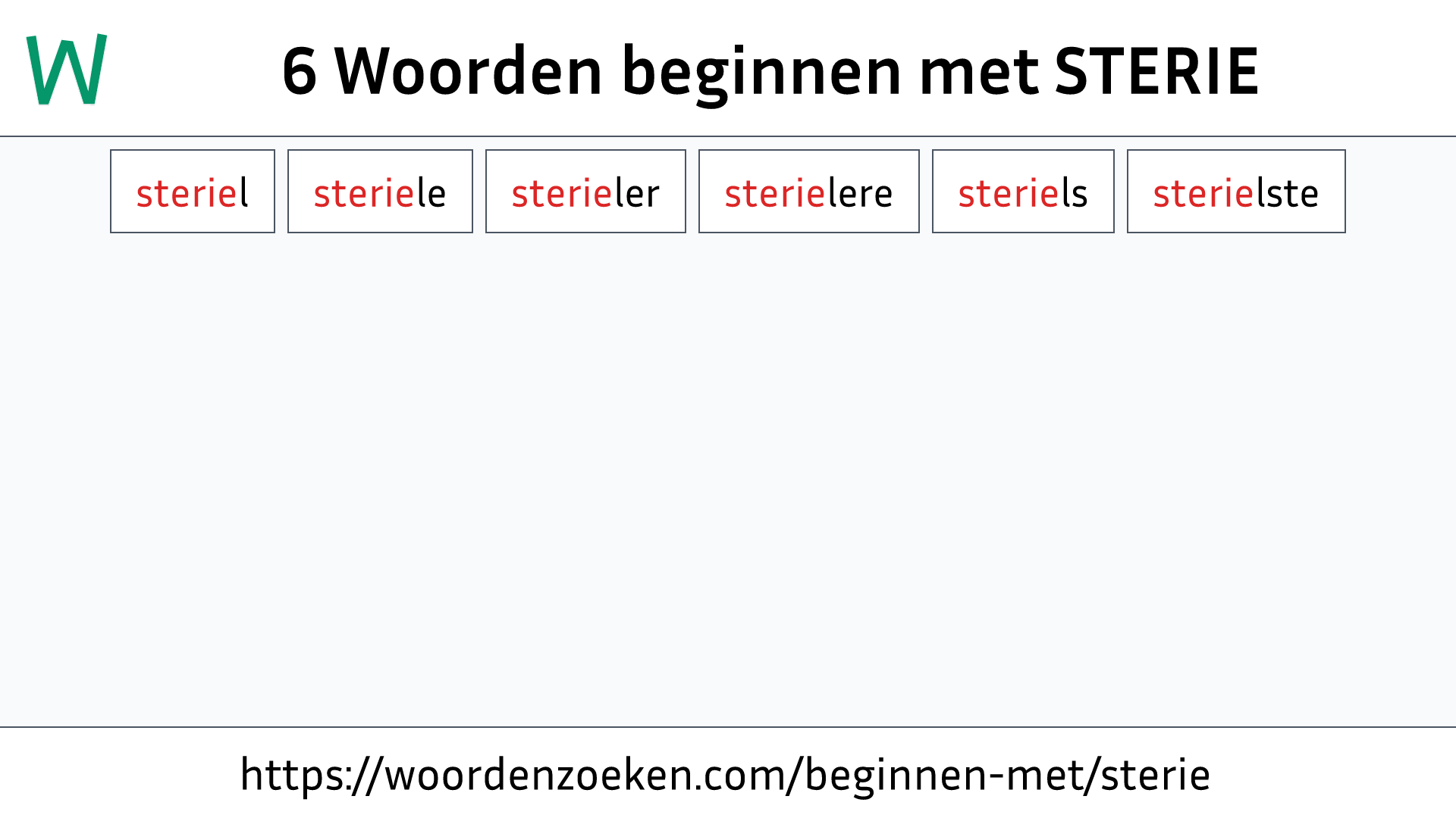 Woorden beginnen met STERIE