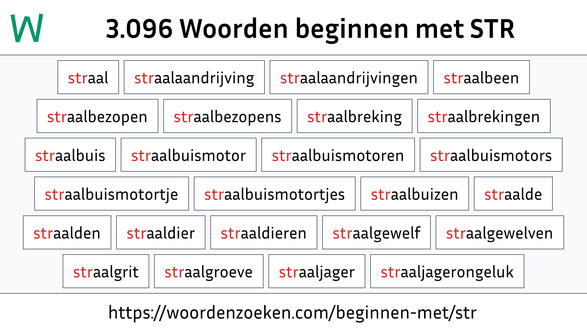 Woorden beginnen met STR
