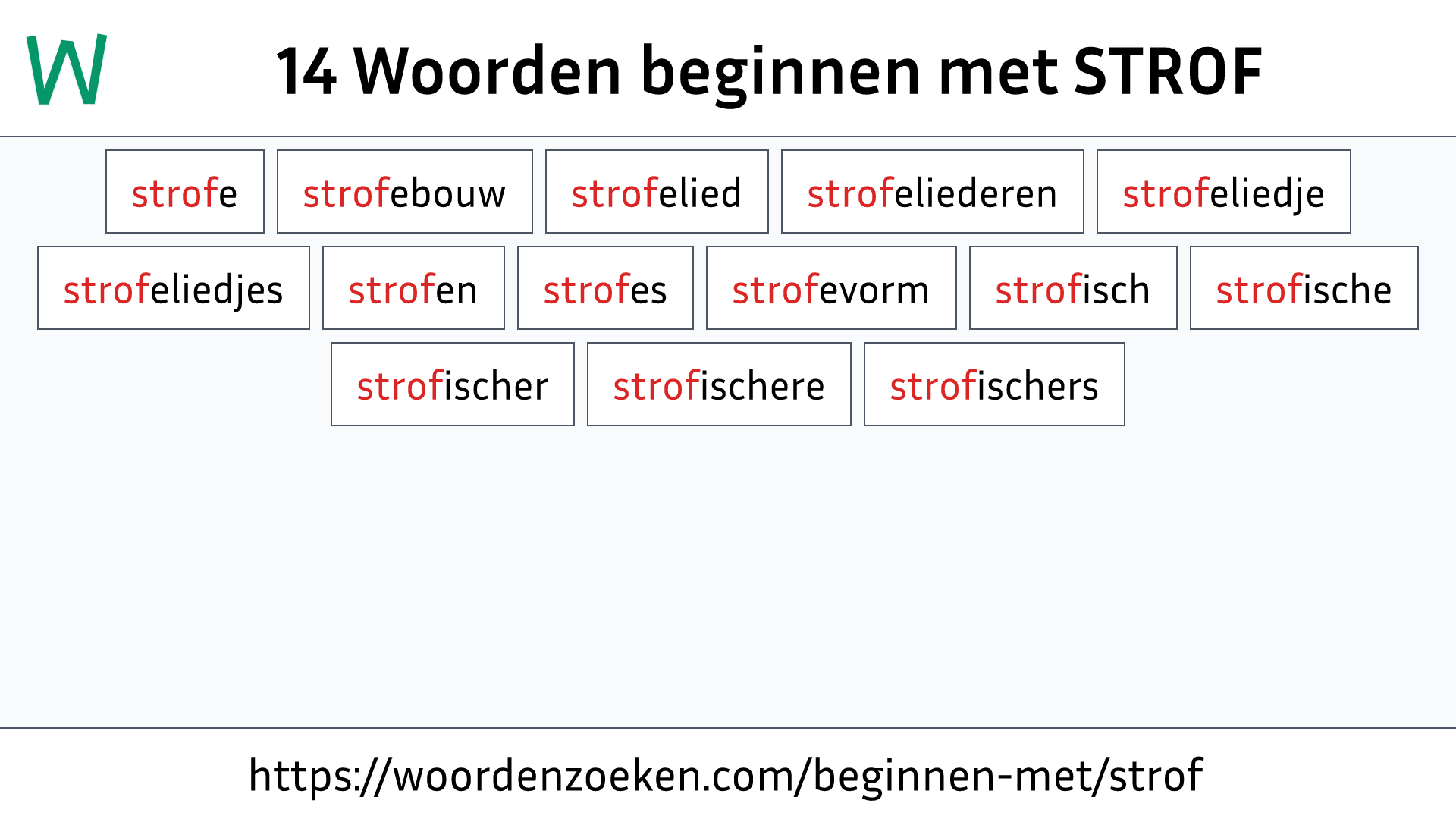 Woorden beginnen met STROF