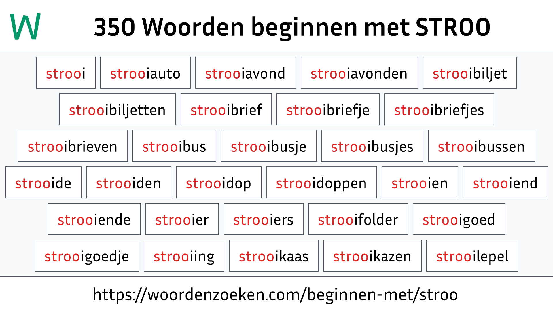 Woorden beginnen met STROO