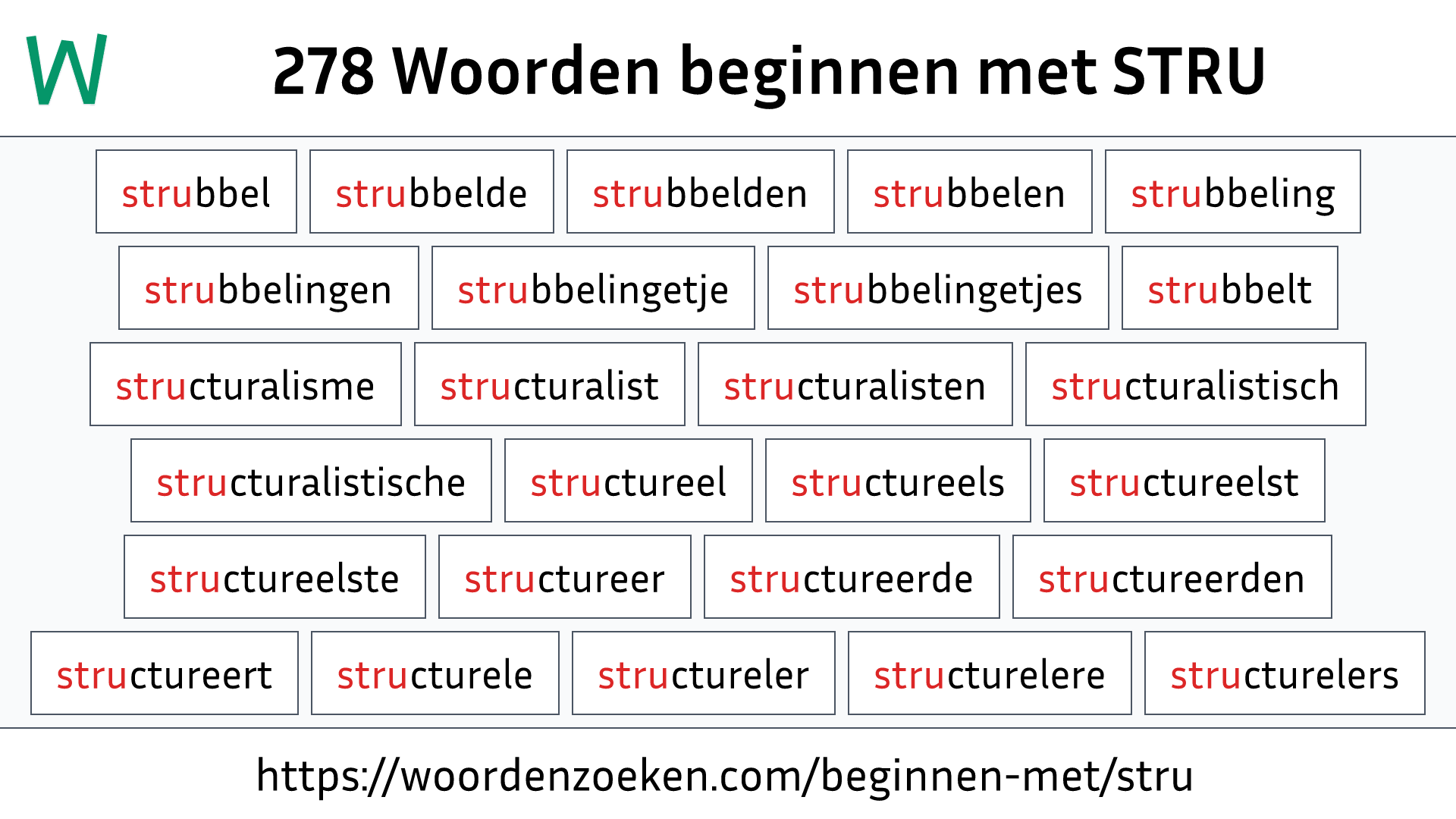 Woorden beginnen met STRU