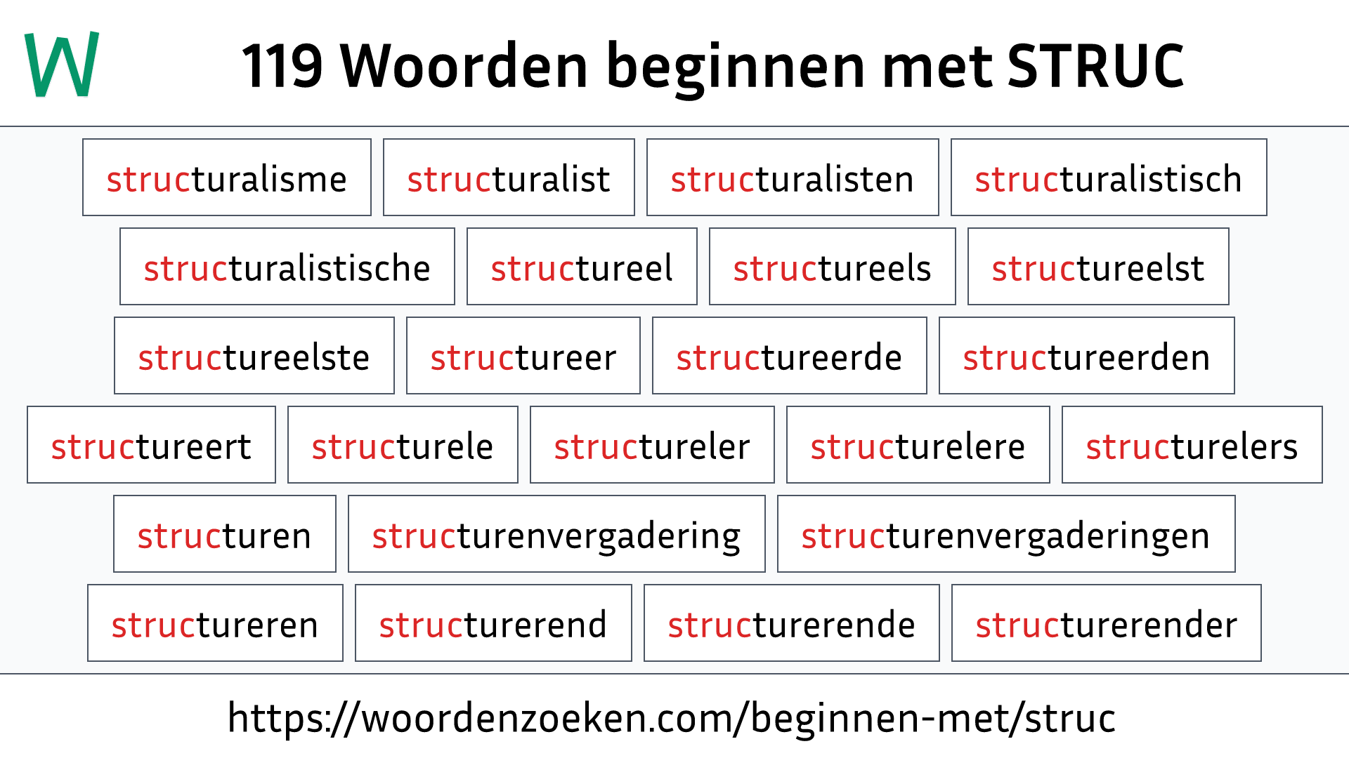 Woorden beginnen met STRUC
