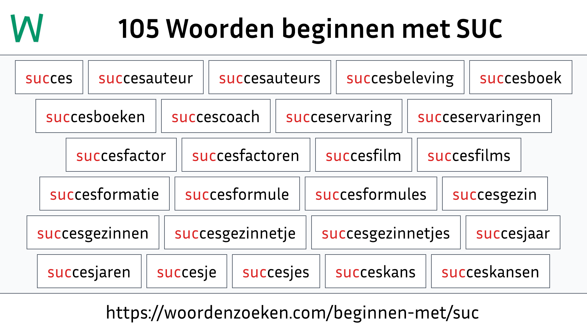 Woorden beginnen met SUC