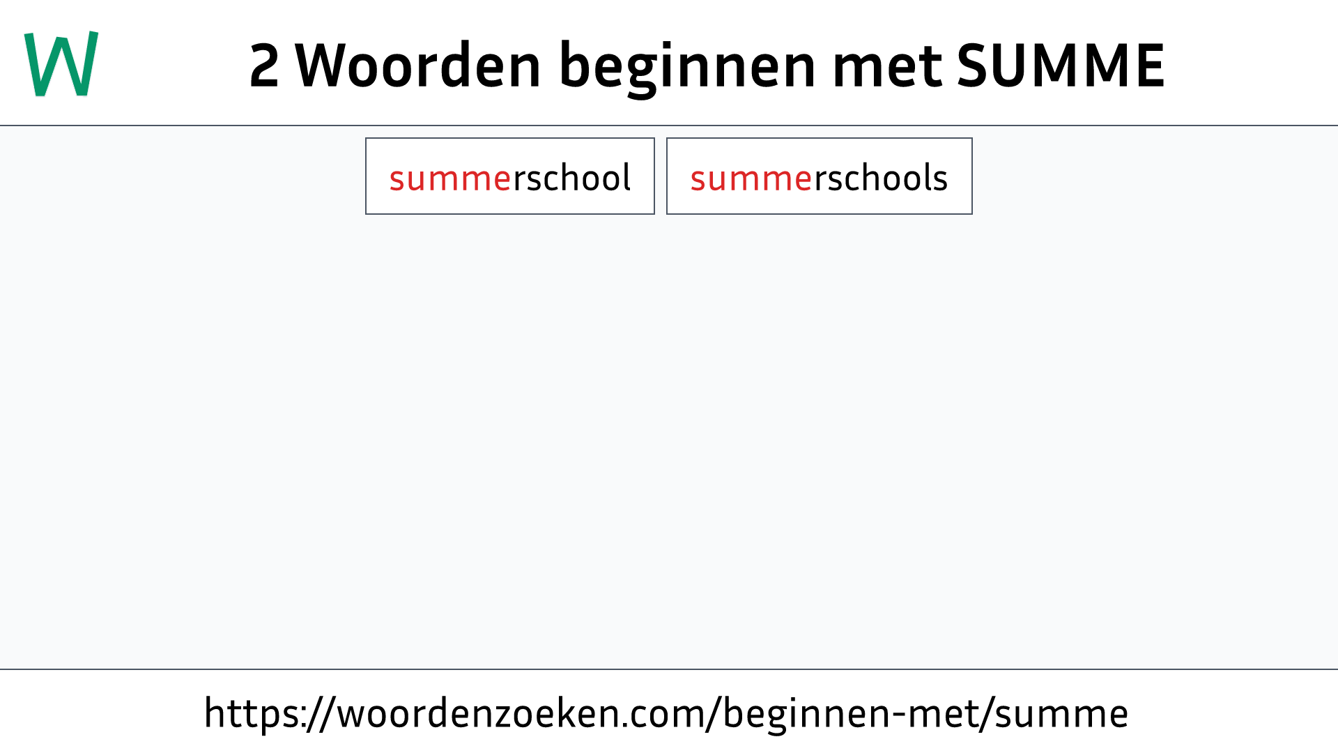 Woorden beginnen met SUMME