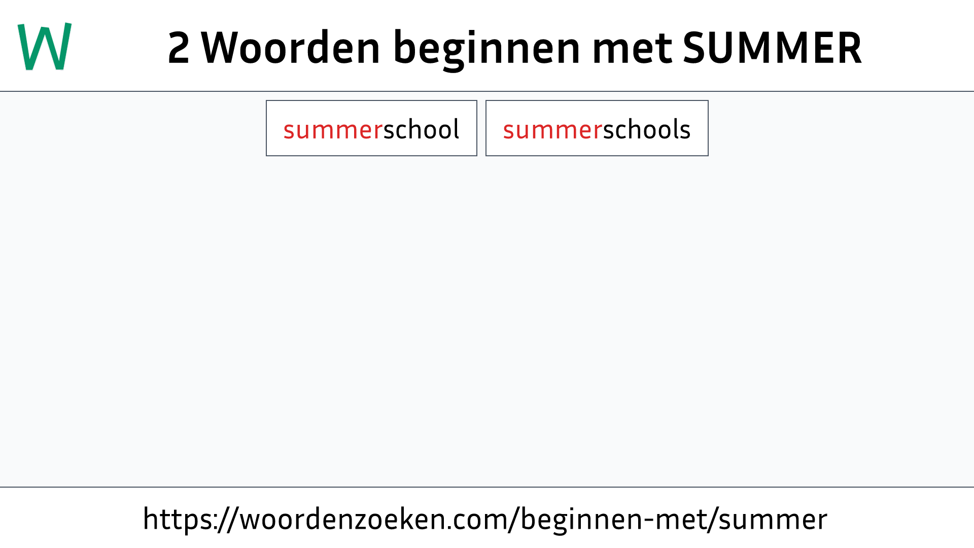 Woorden beginnen met SUMMER