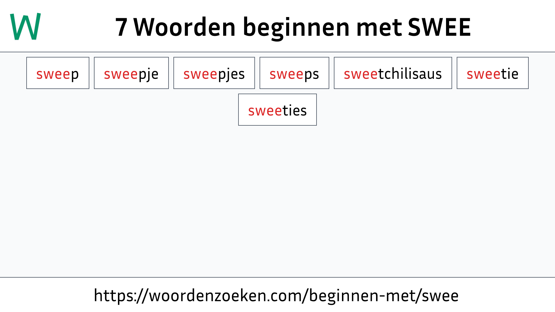 Woorden beginnen met SWEE