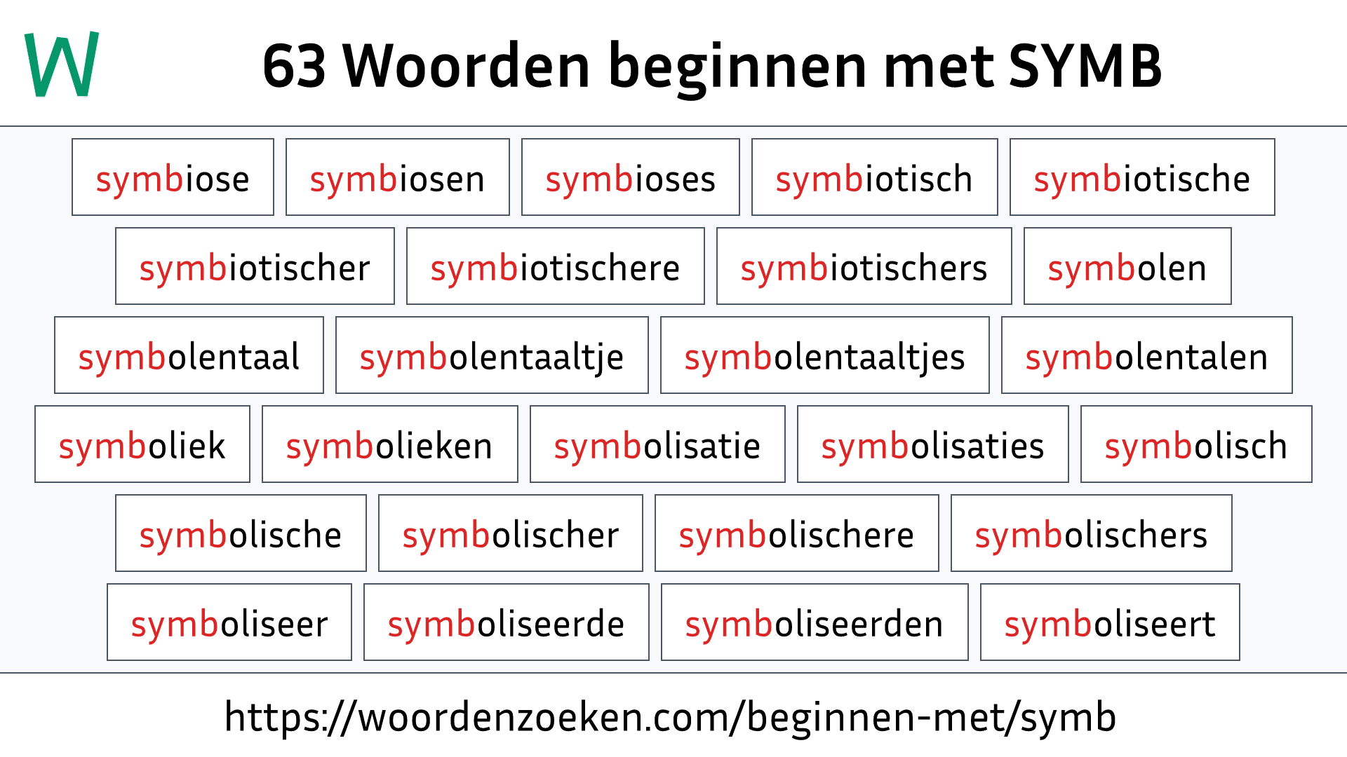 Woorden beginnen met SYMB