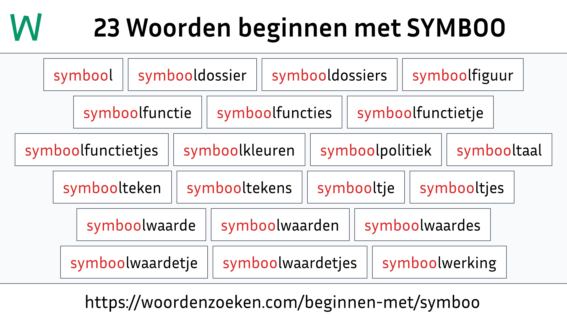 Woorden beginnen met SYMBOO