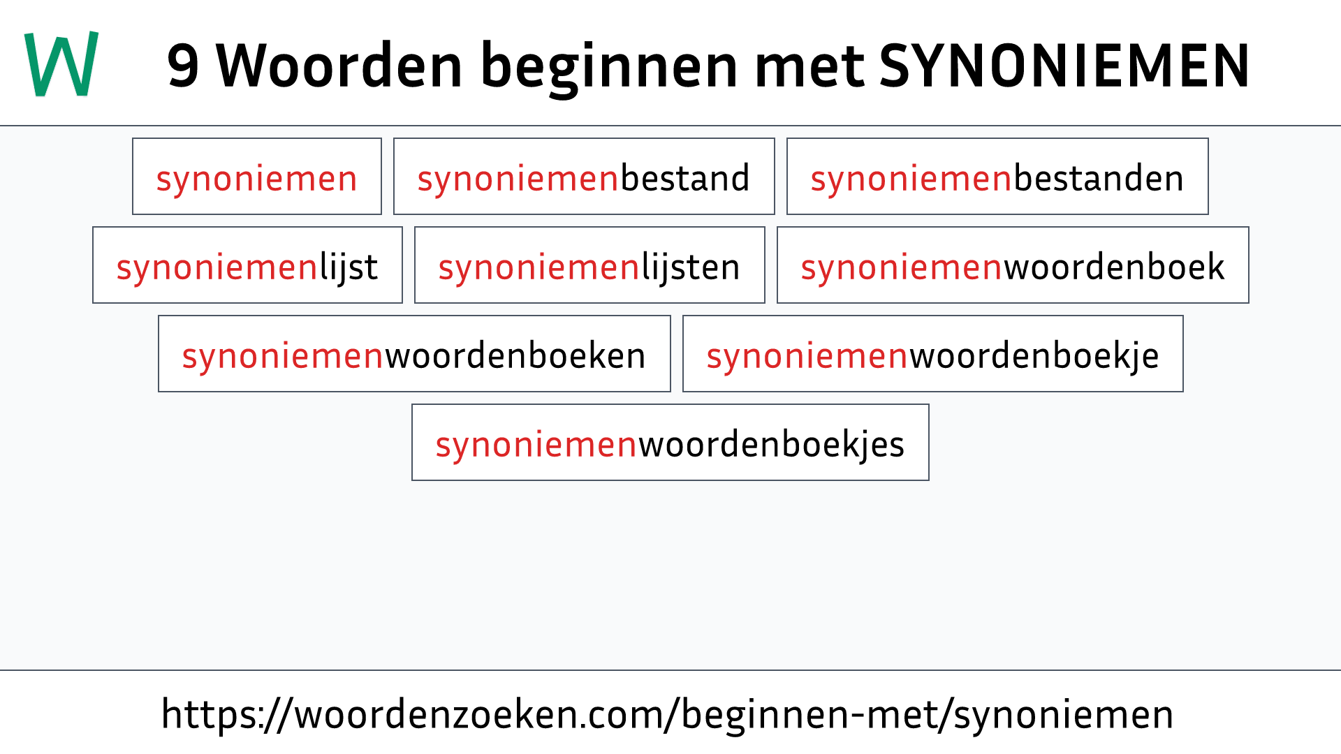 Woorden beginnen met SYNONIEMEN