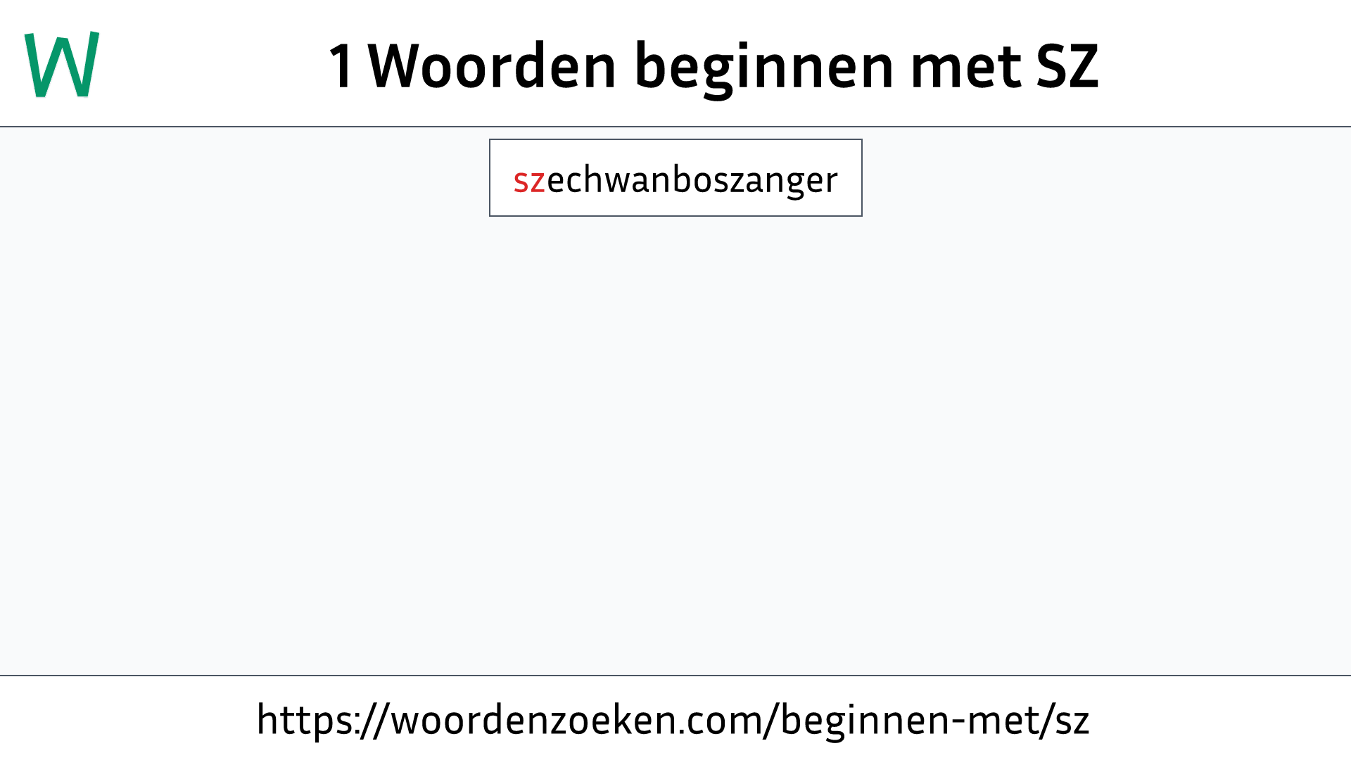 Woorden beginnen met SZ