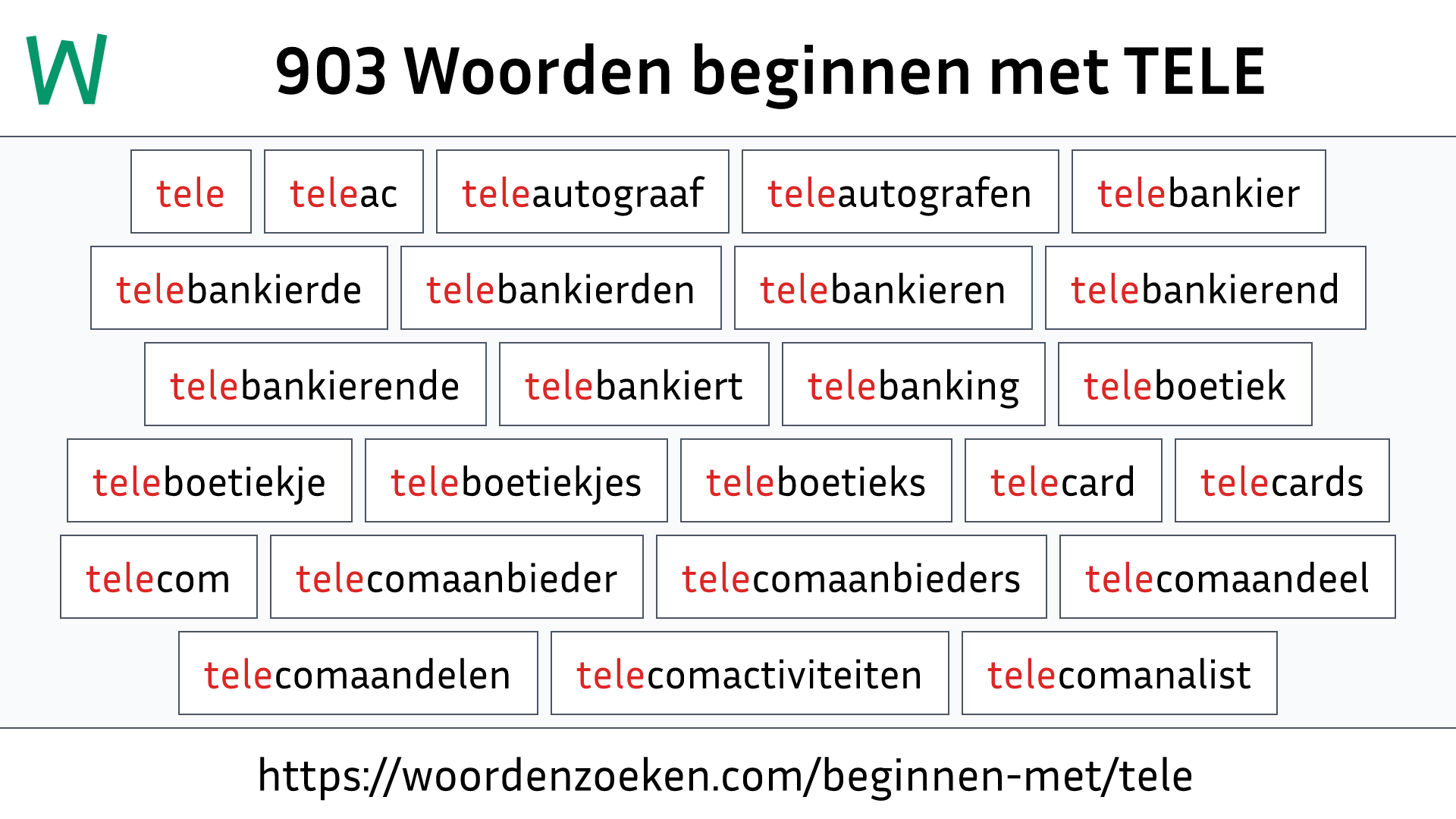 Woorden beginnen met TELE