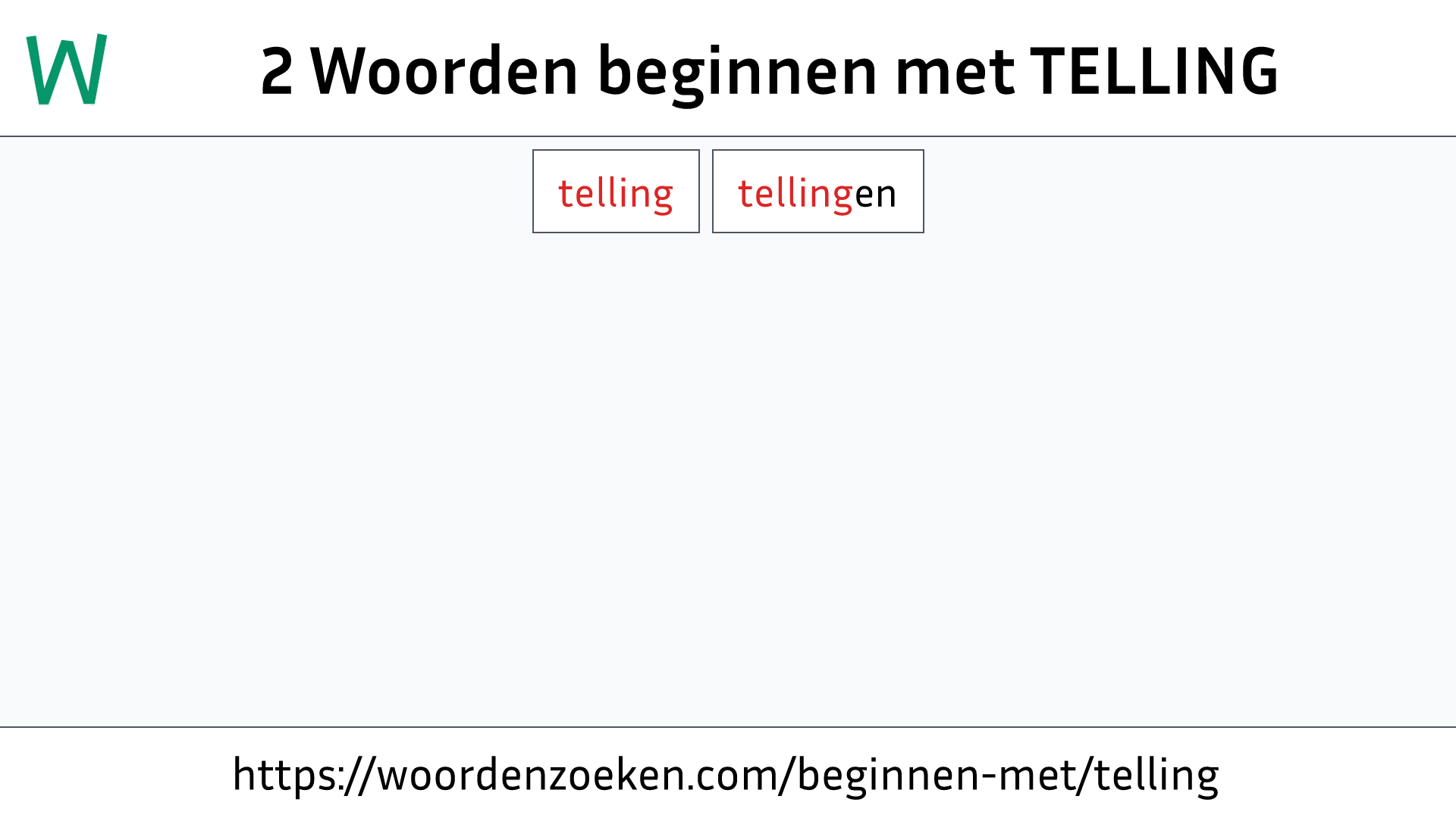 Woorden beginnen met TELLING