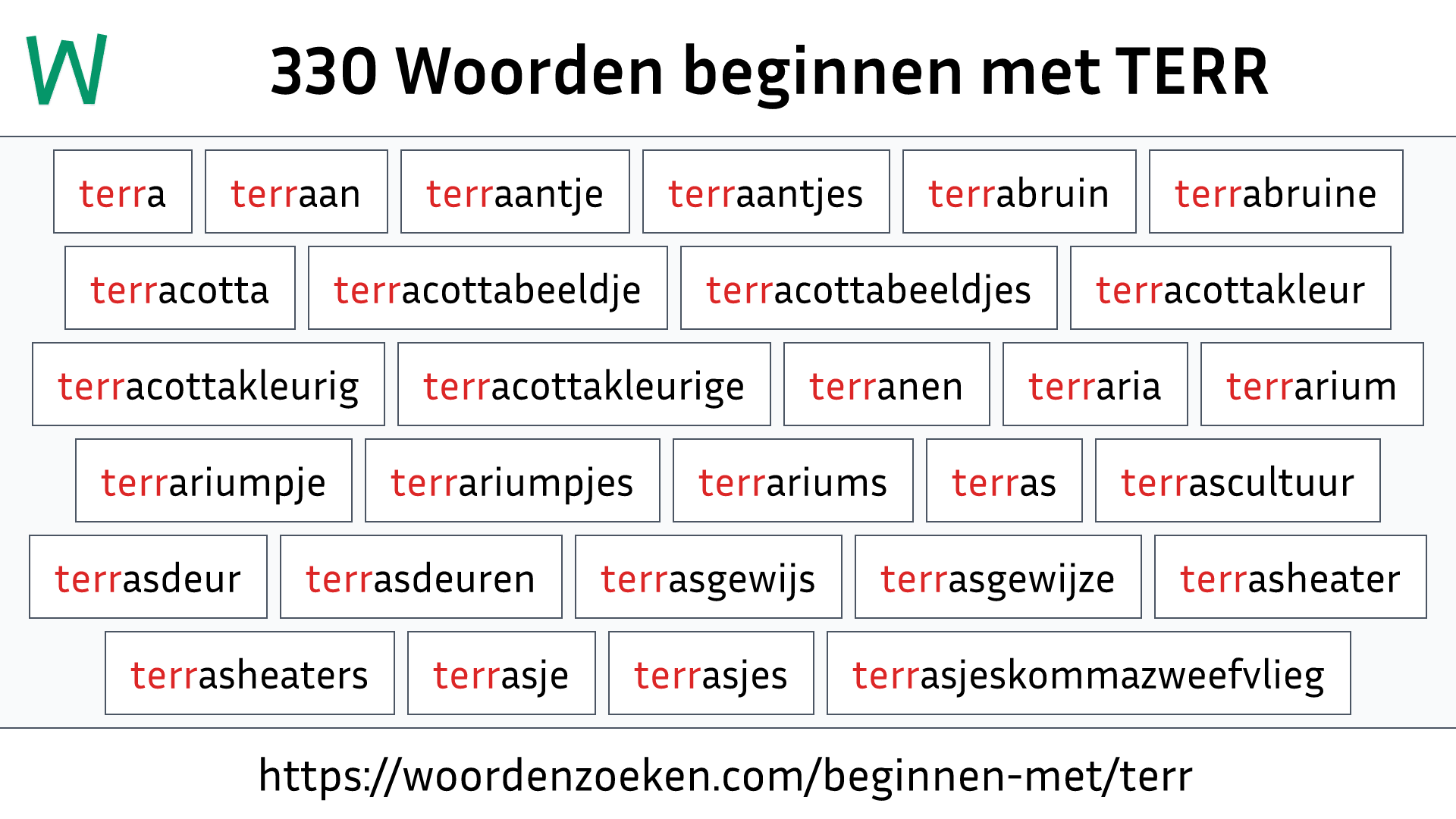 Woorden beginnen met TERR