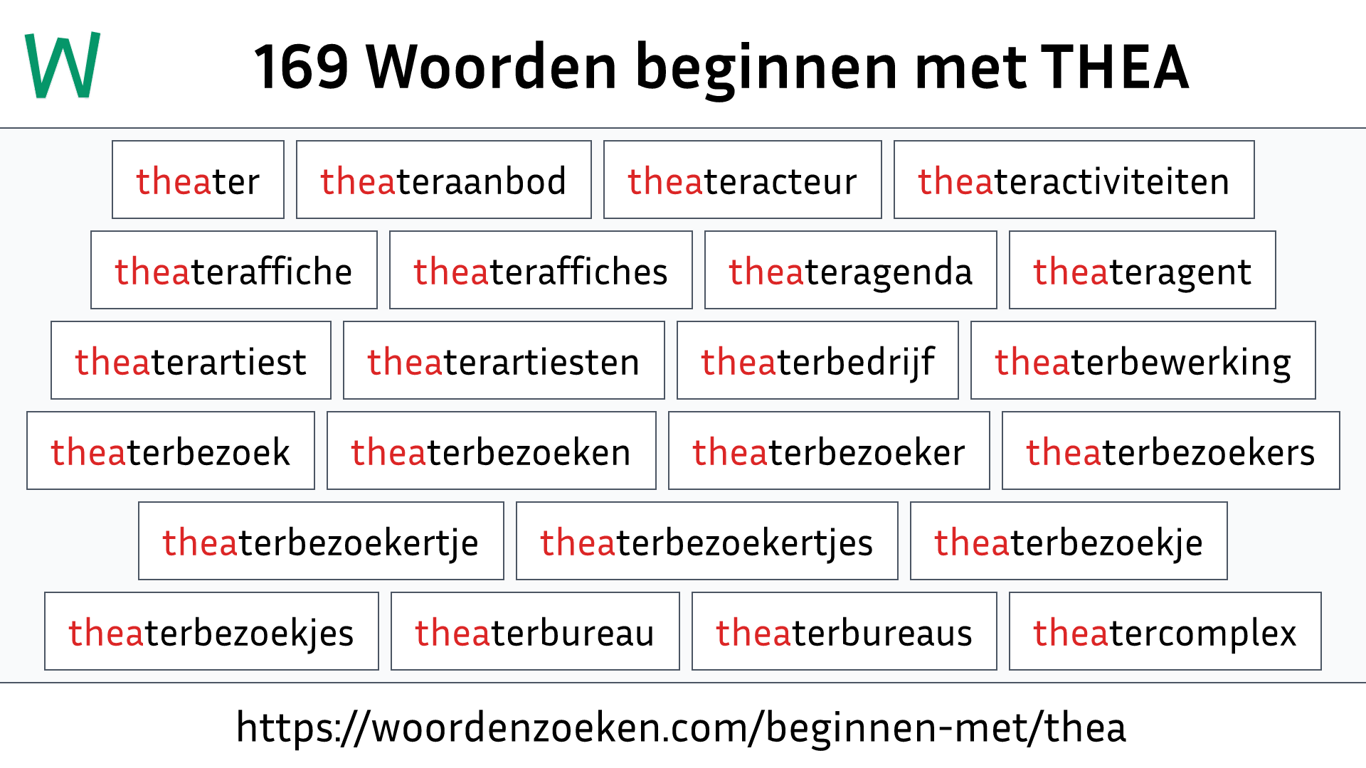 Woorden beginnen met THEA