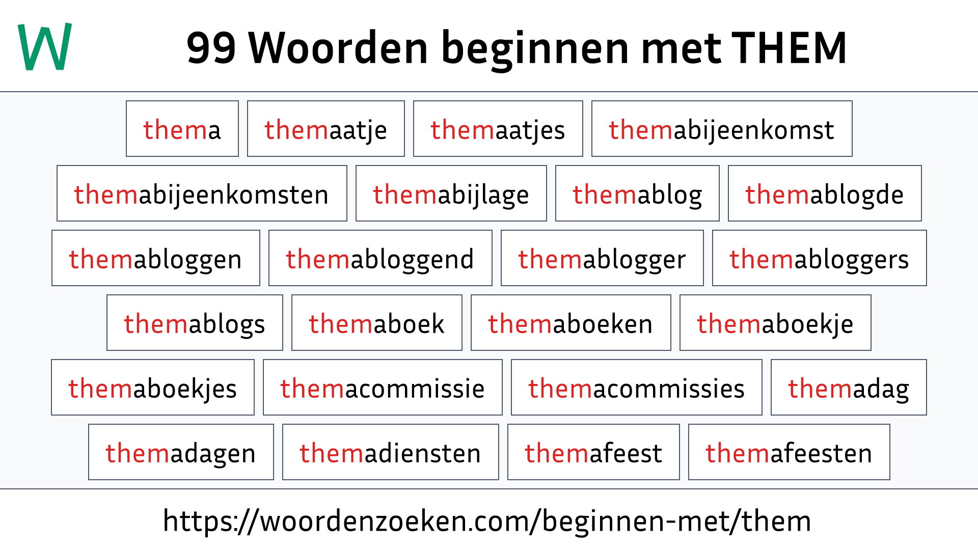 Woorden beginnen met THEM