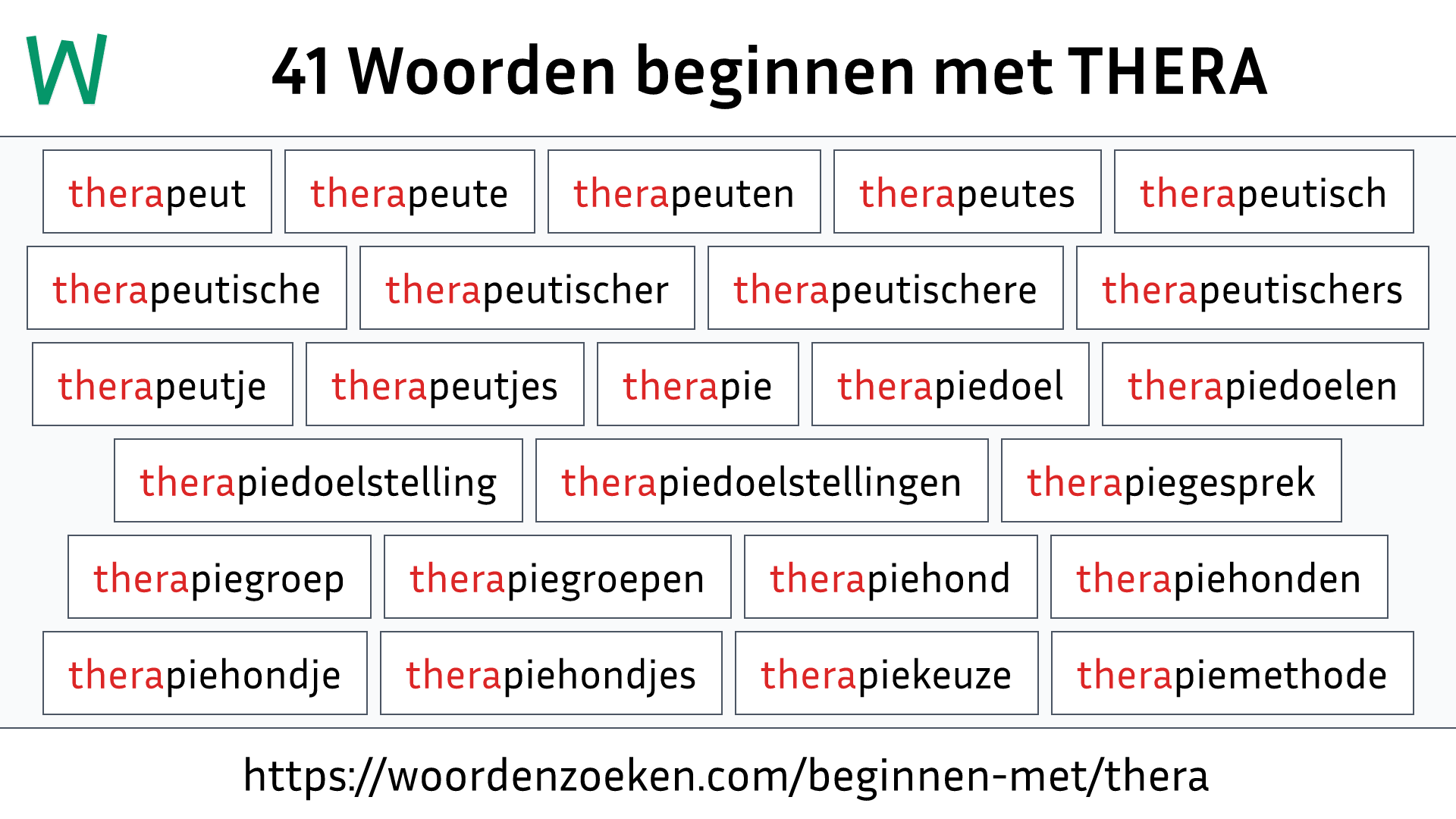 Woorden beginnen met THERA