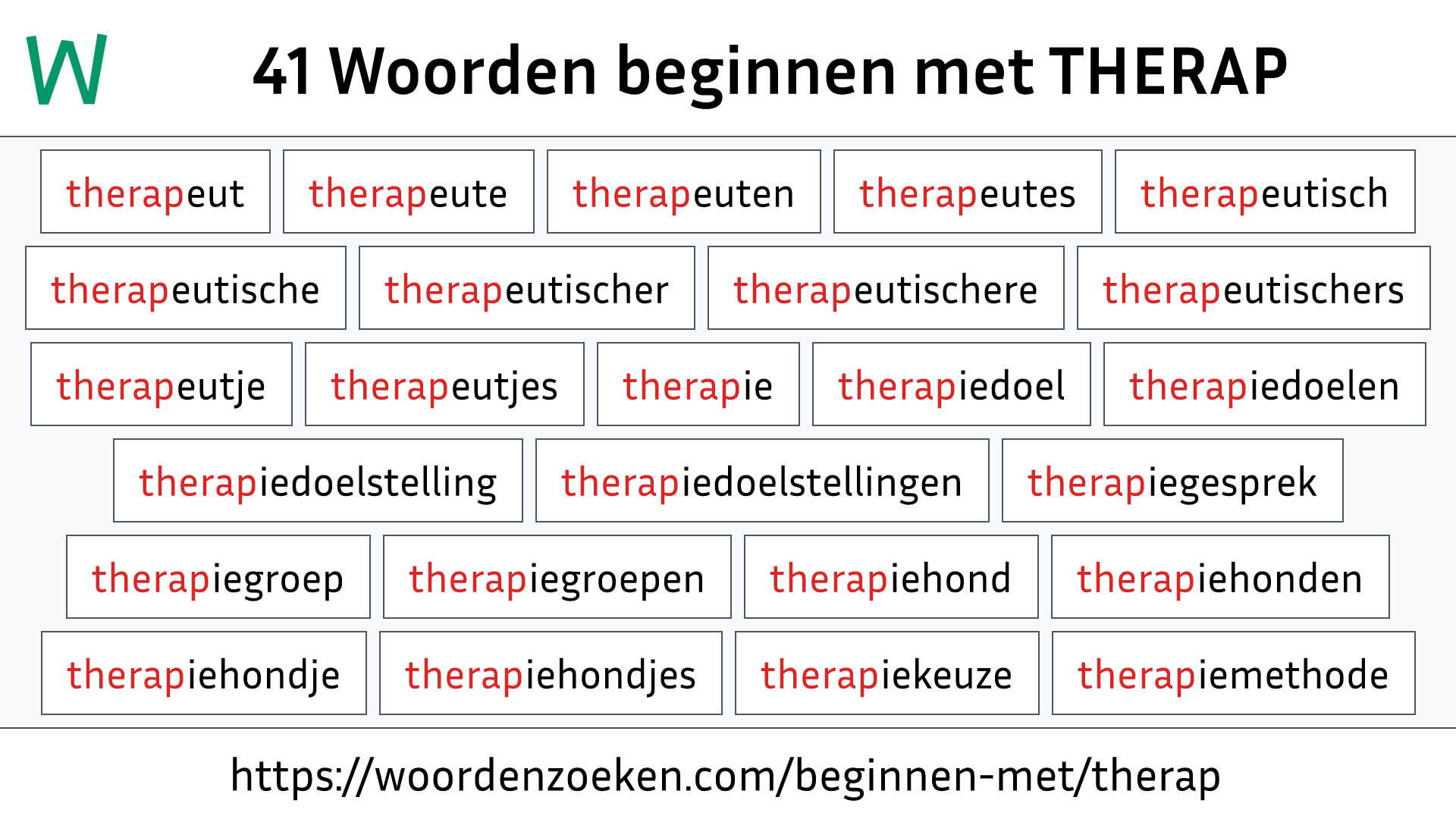 Woorden beginnen met THERAP