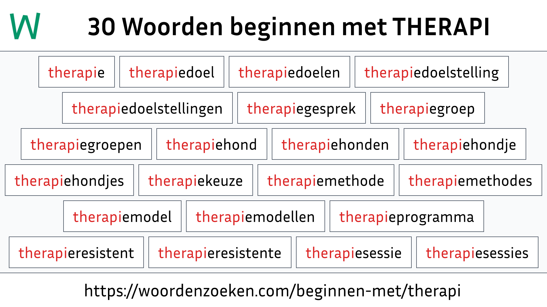 Woorden beginnen met THERAPI