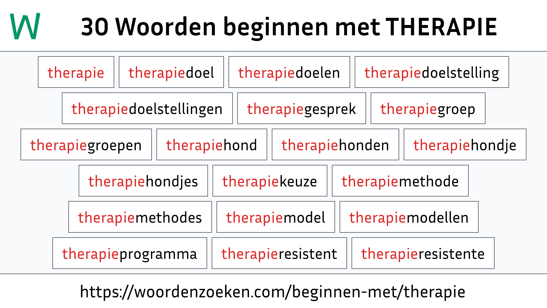 Woorden beginnen met THERAPIE