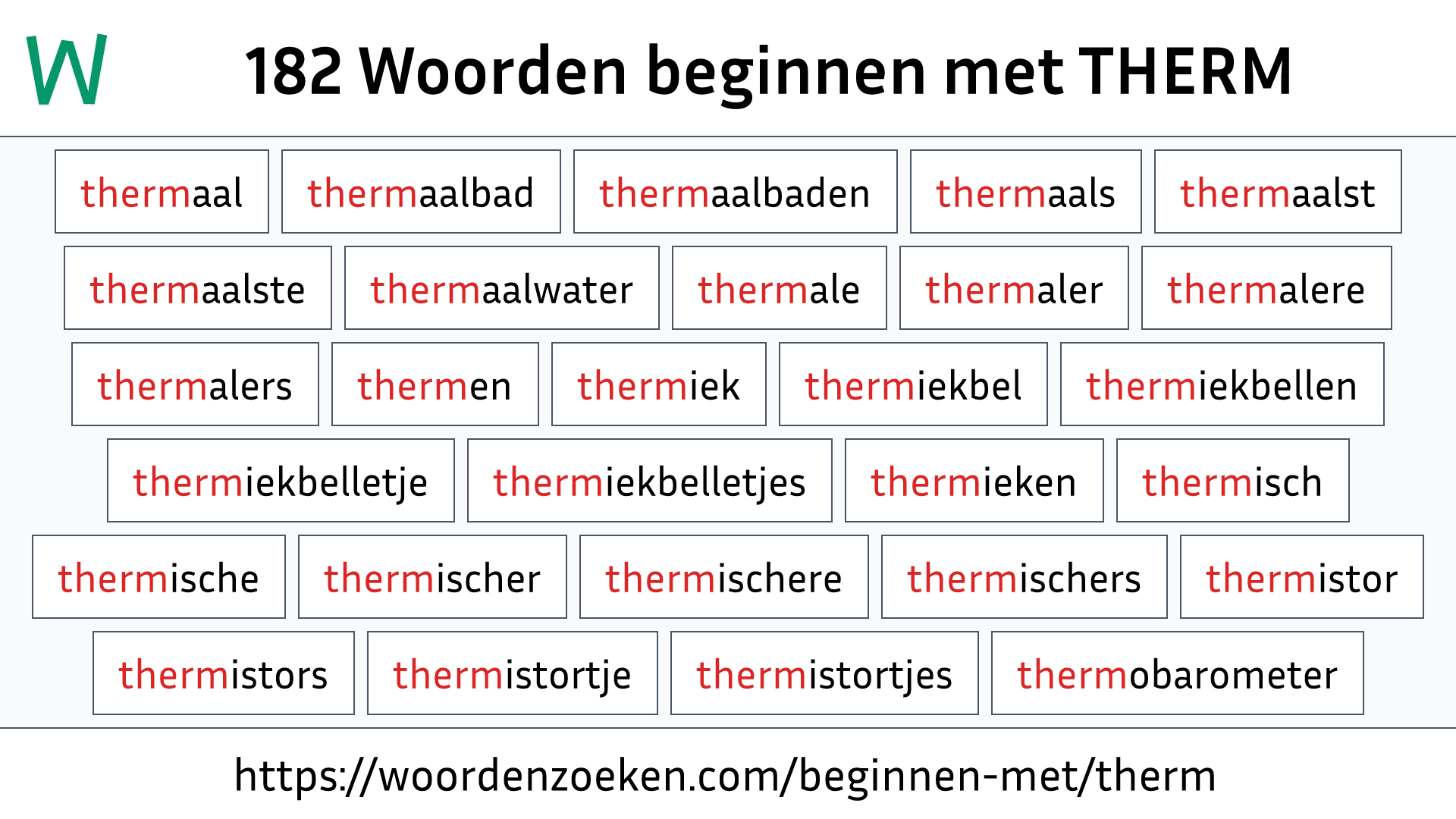 Woorden beginnen met THERM