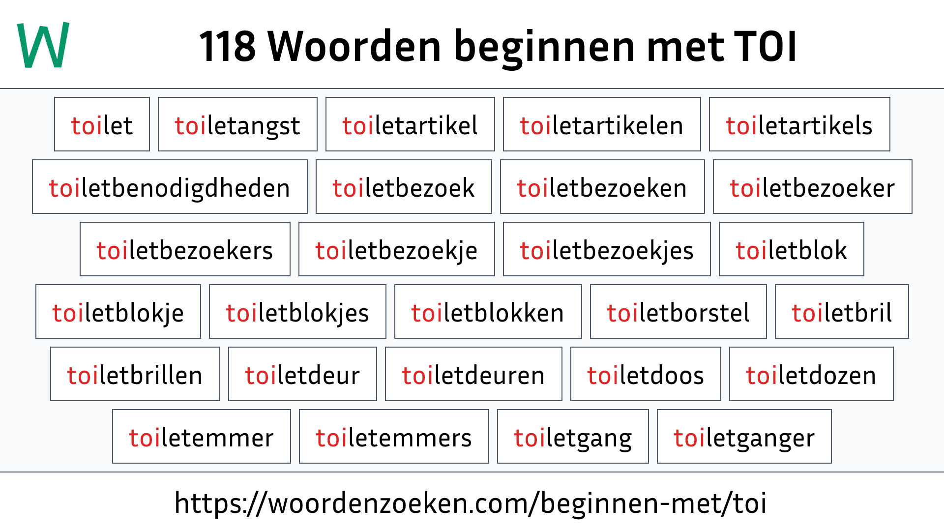 Woorden beginnen met TOI