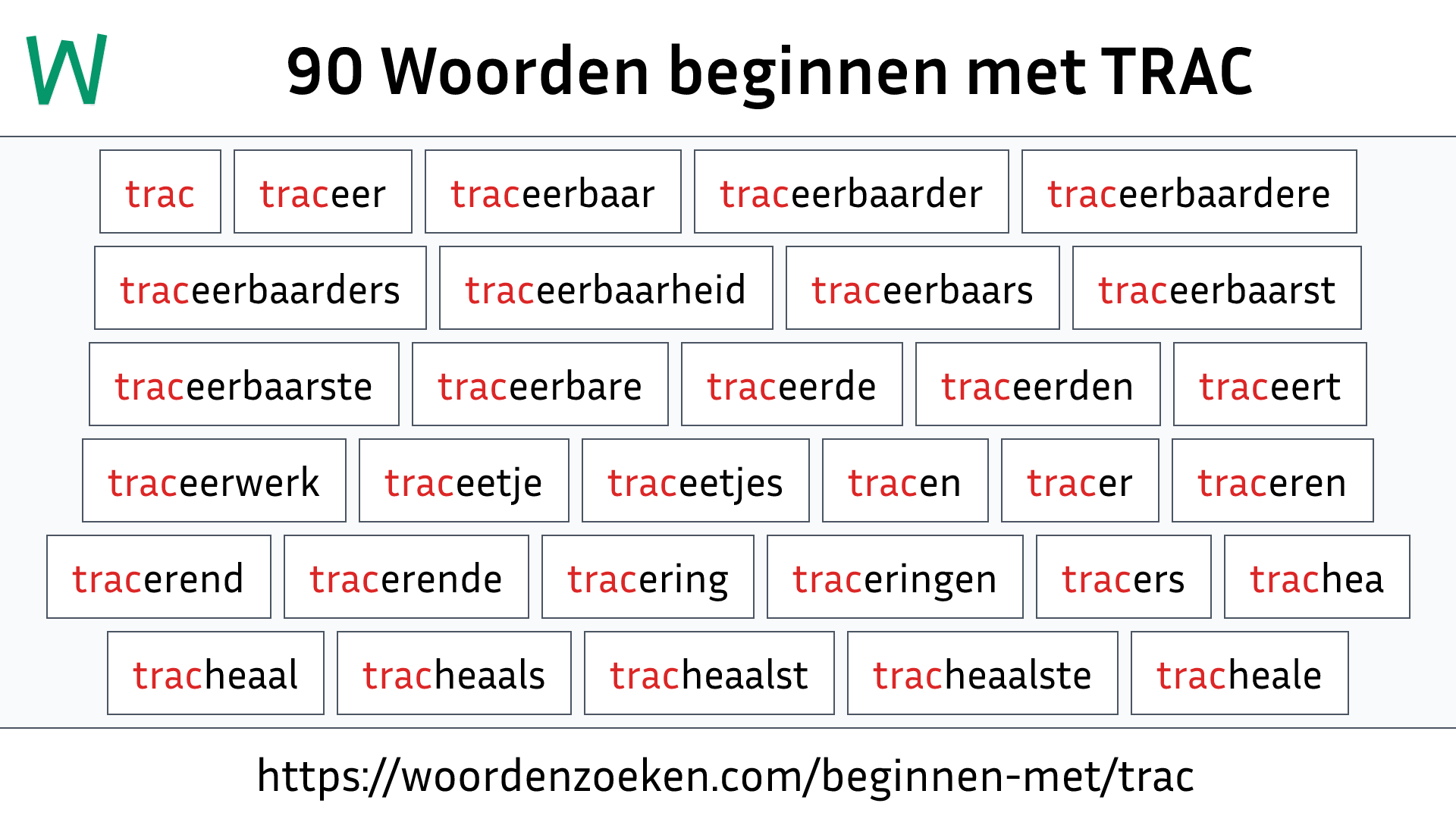 Woorden beginnen met TRAC