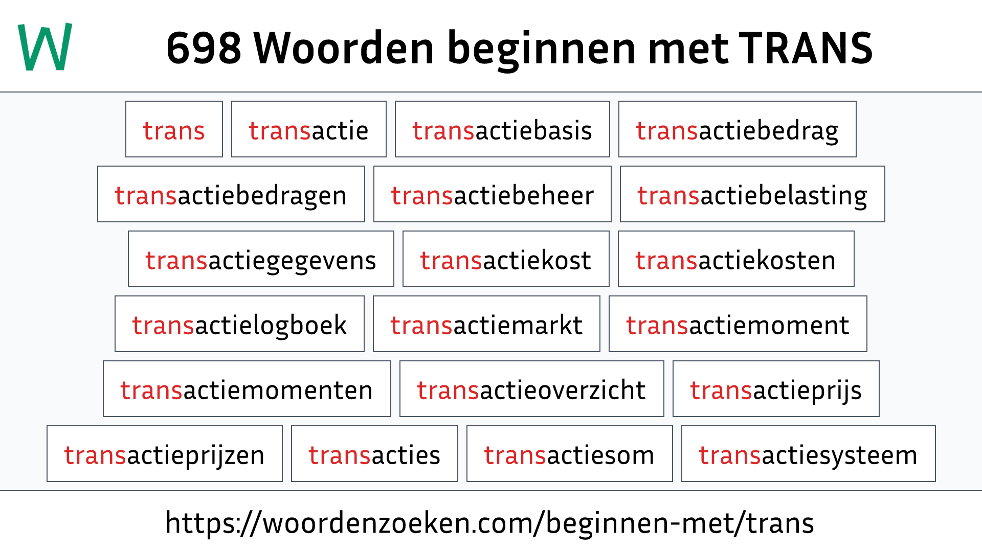 Woorden beginnen met TRANS