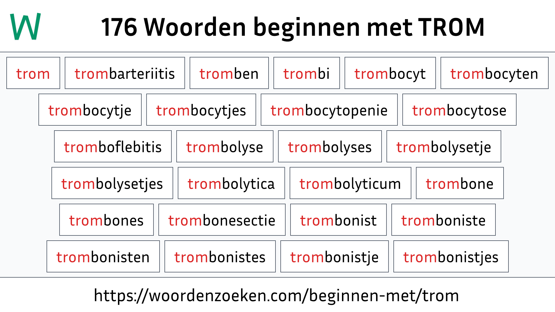 Woorden beginnen met TROM