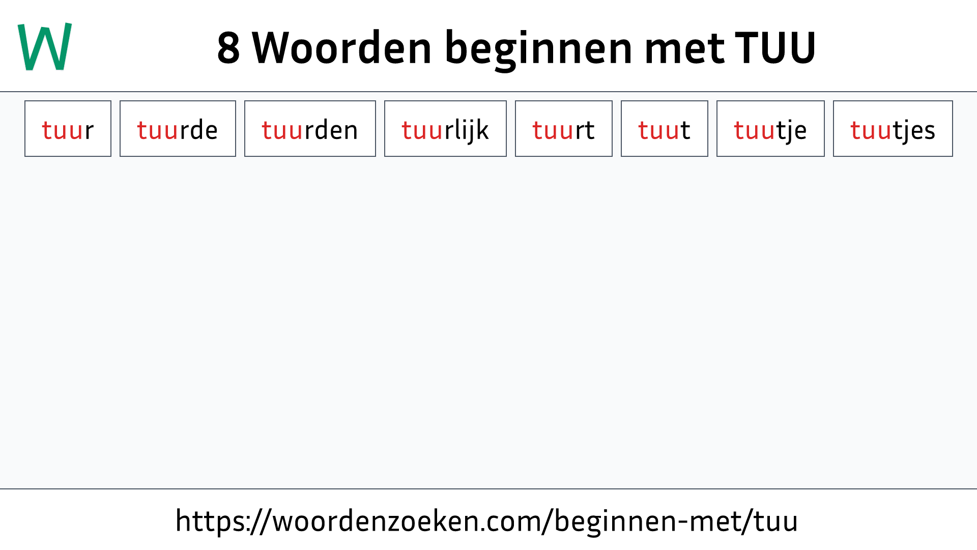 Woorden beginnen met TUU