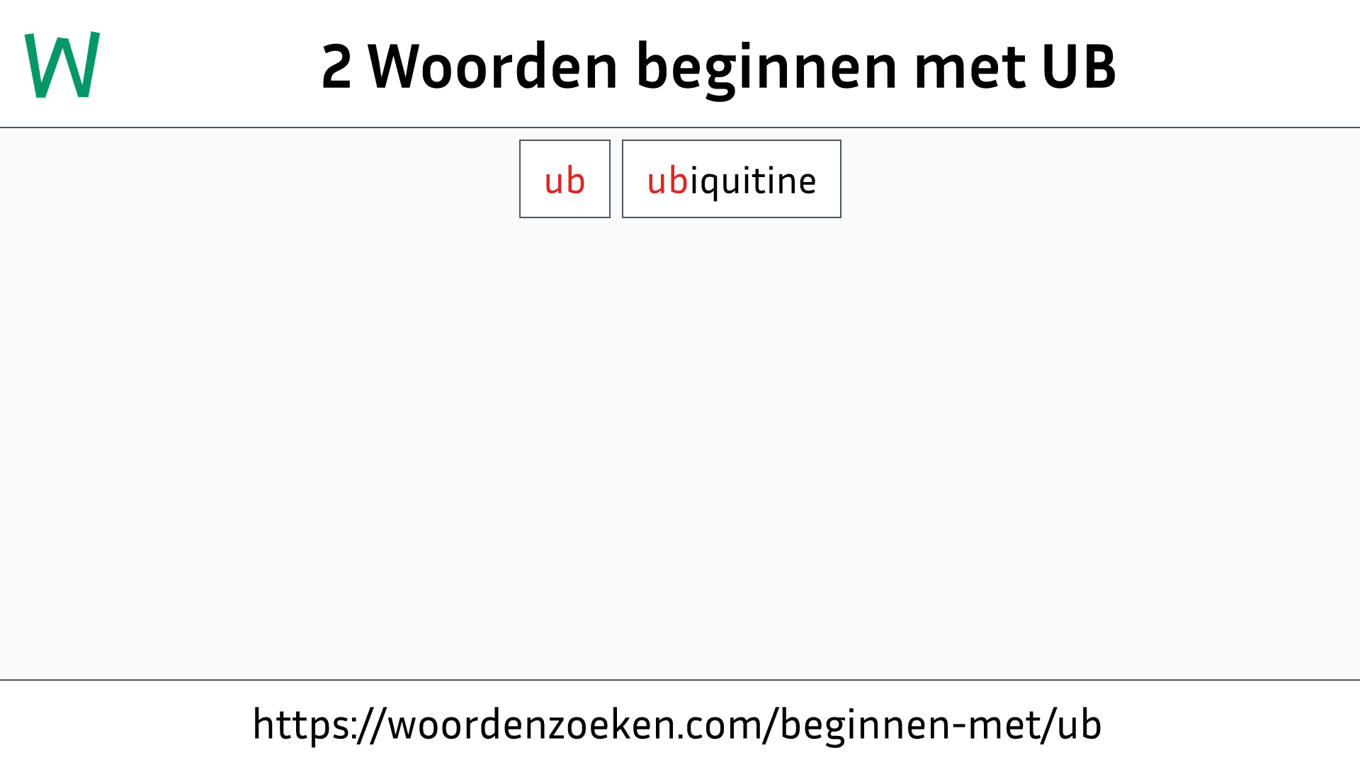Woorden beginnen met UB