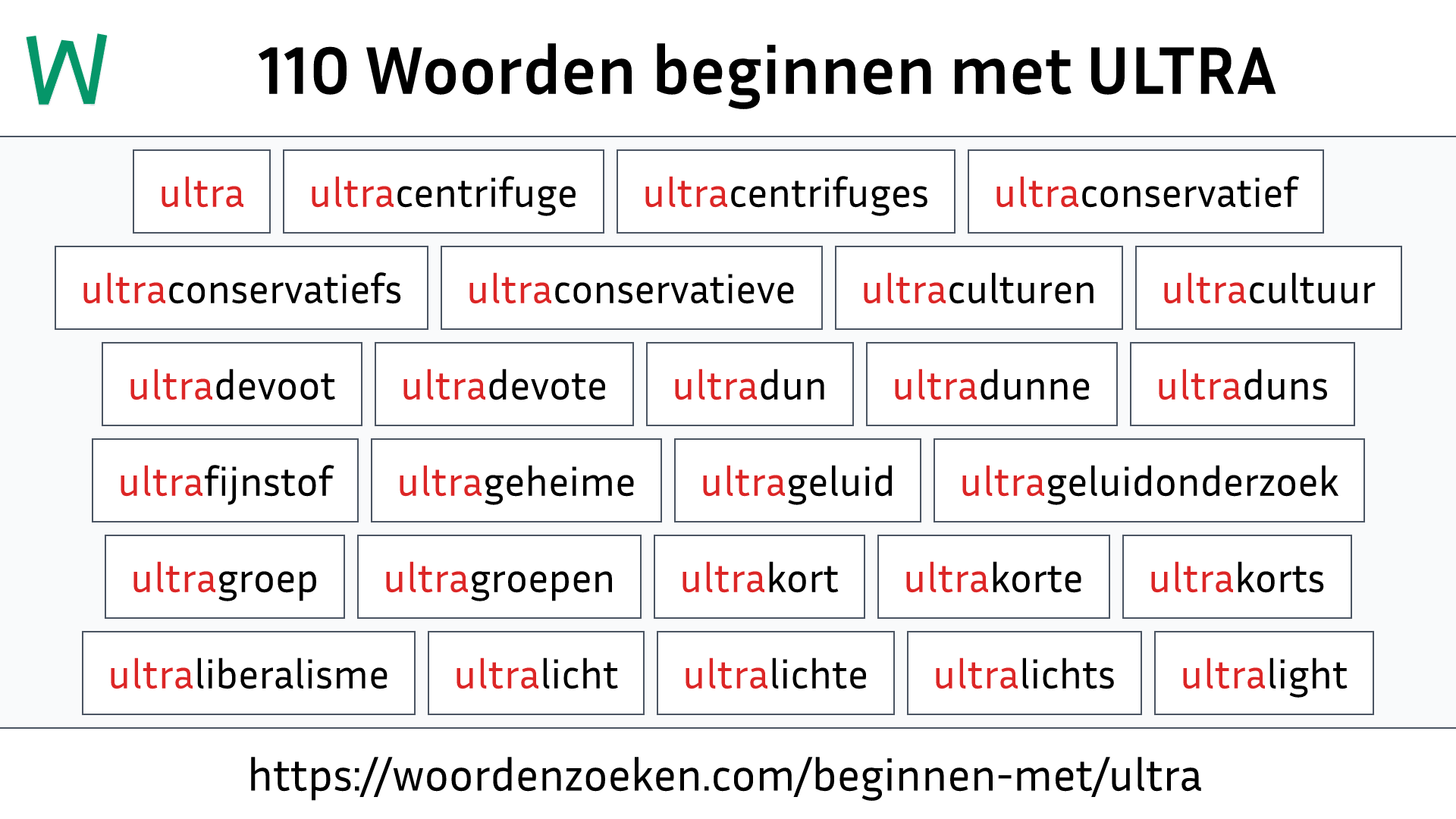 Woorden beginnen met ULTRA