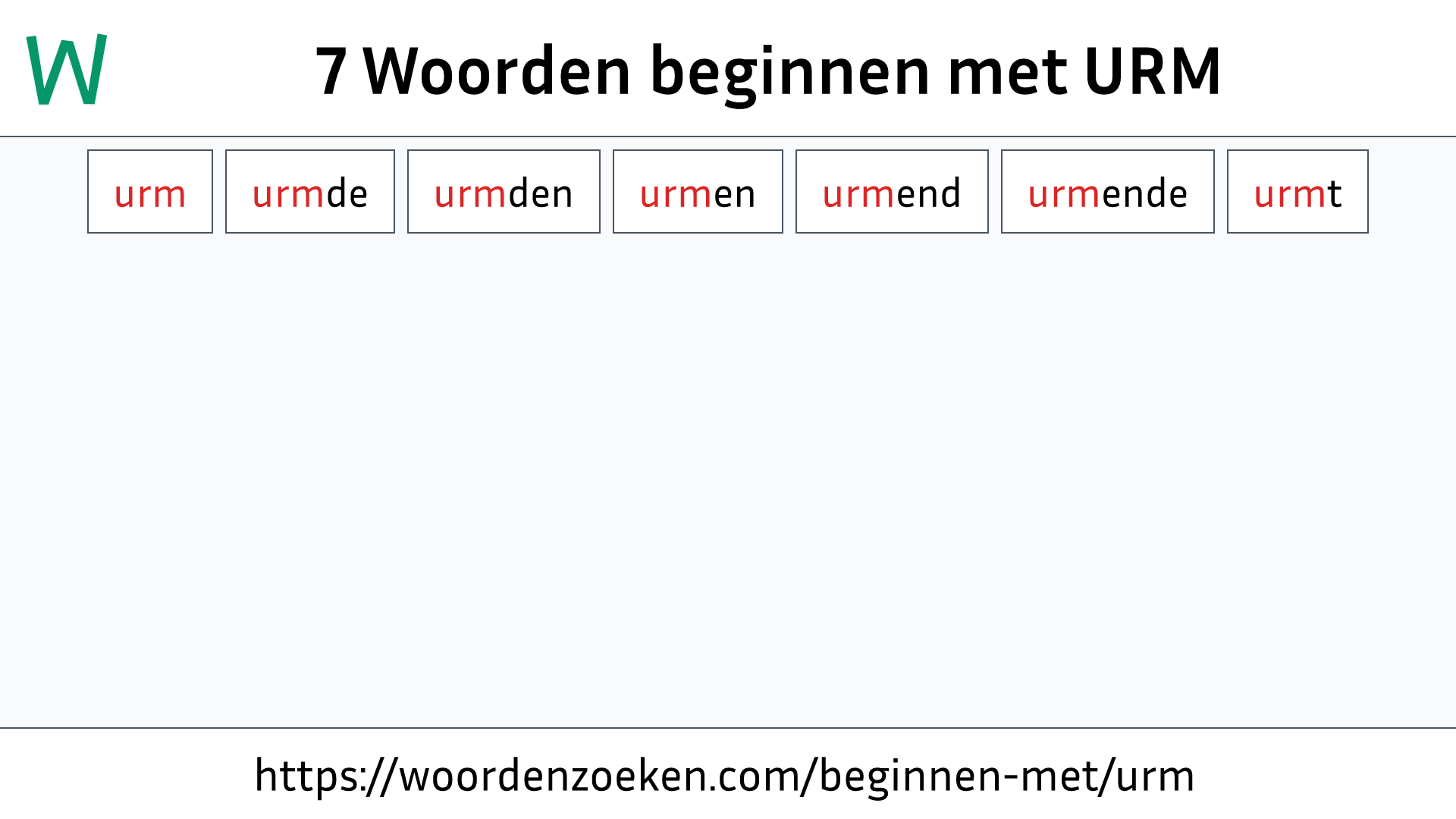 Woorden beginnen met URM