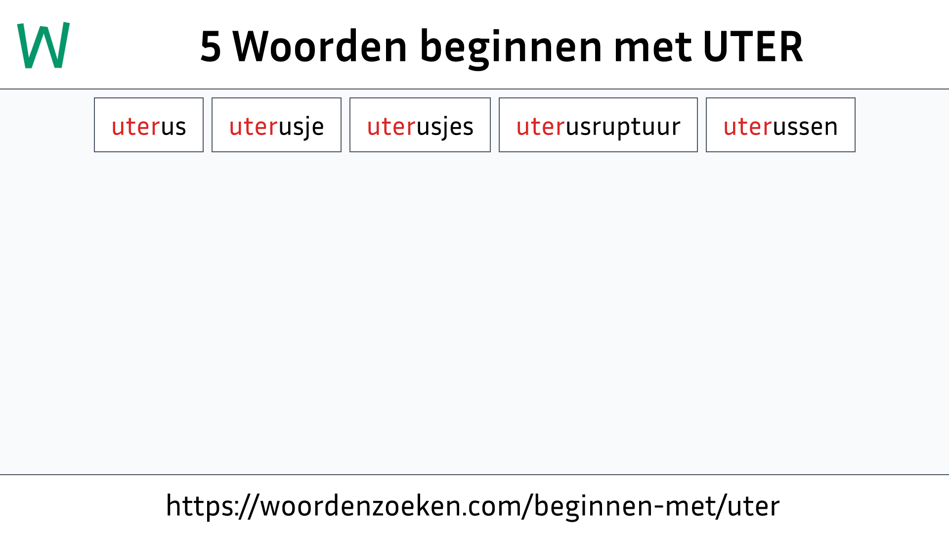 Woorden beginnen met UTER