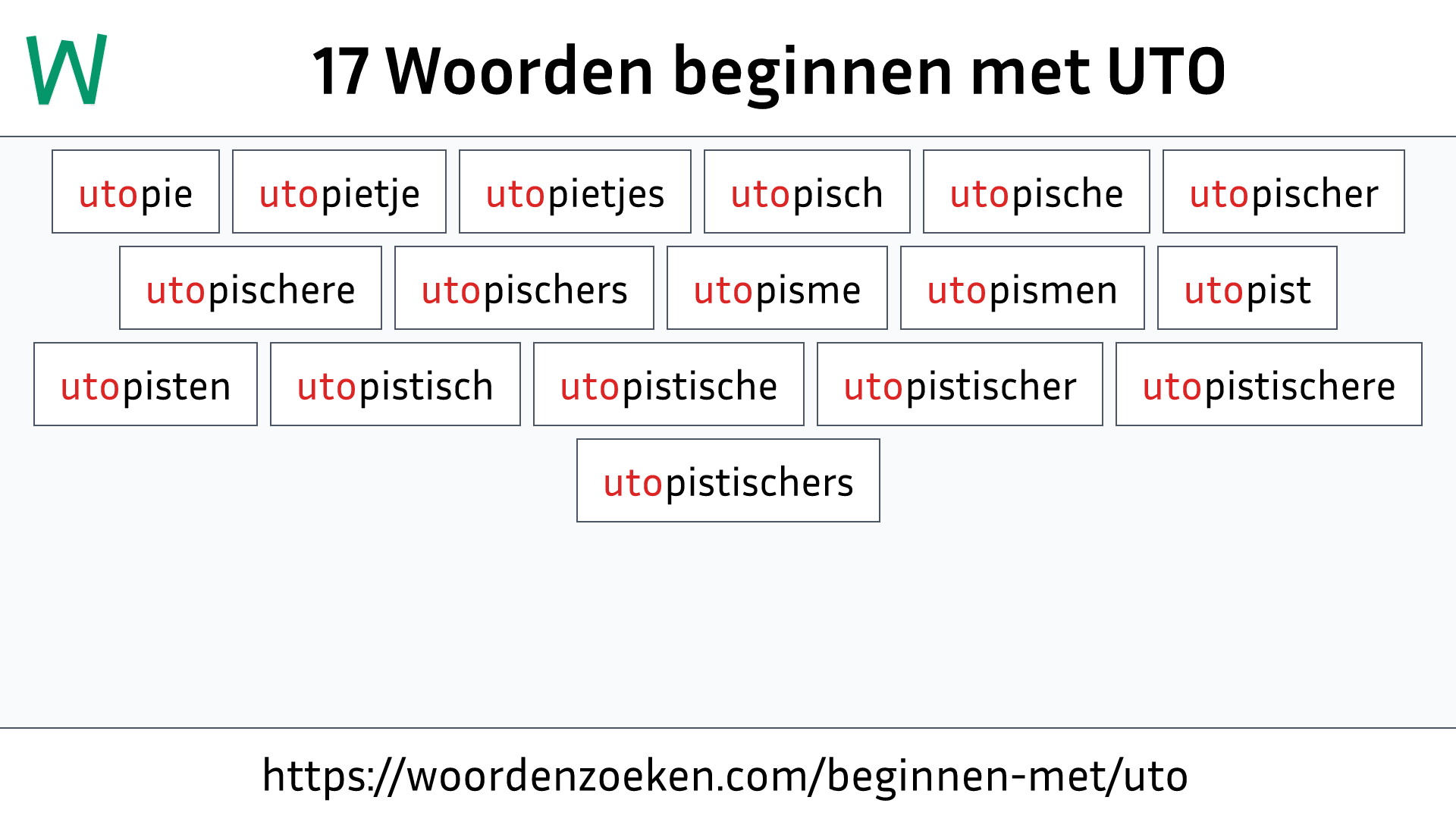 Woorden beginnen met UTO
