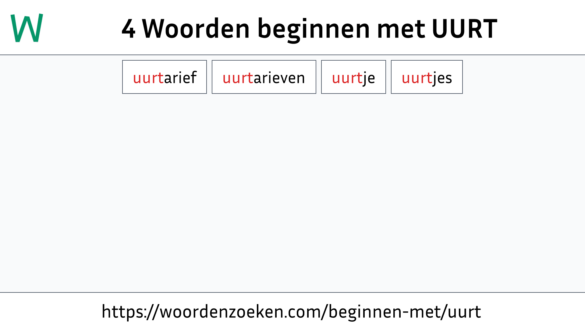 Woorden beginnen met UURT