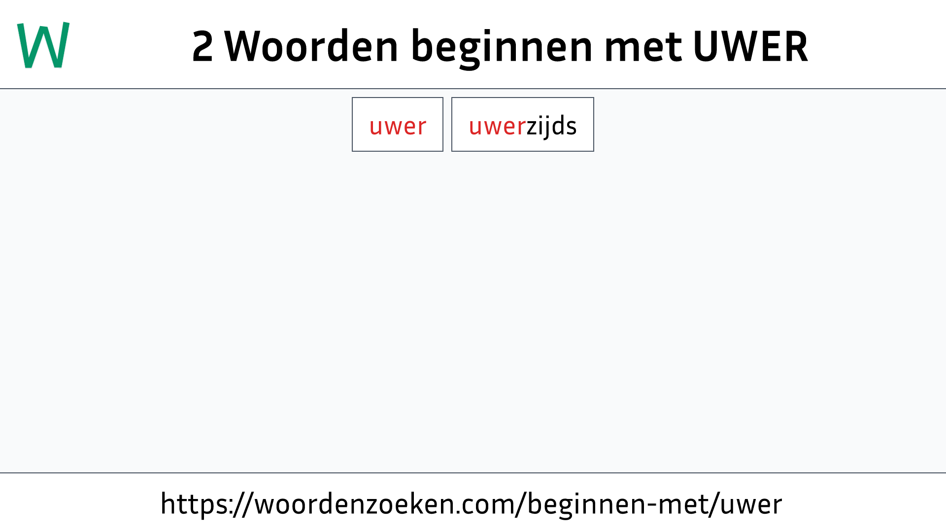 Woorden beginnen met UWER