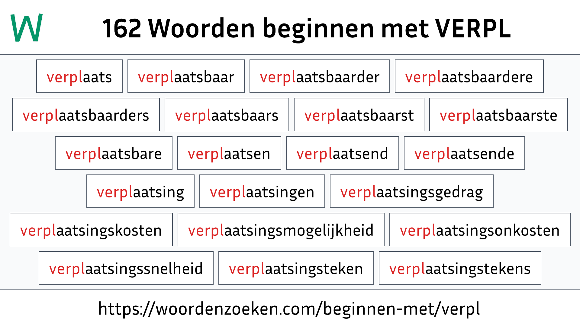 Woorden beginnen met VERPL