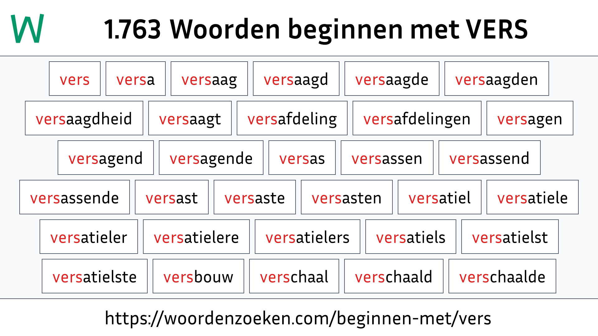 Woorden beginnen met VERS