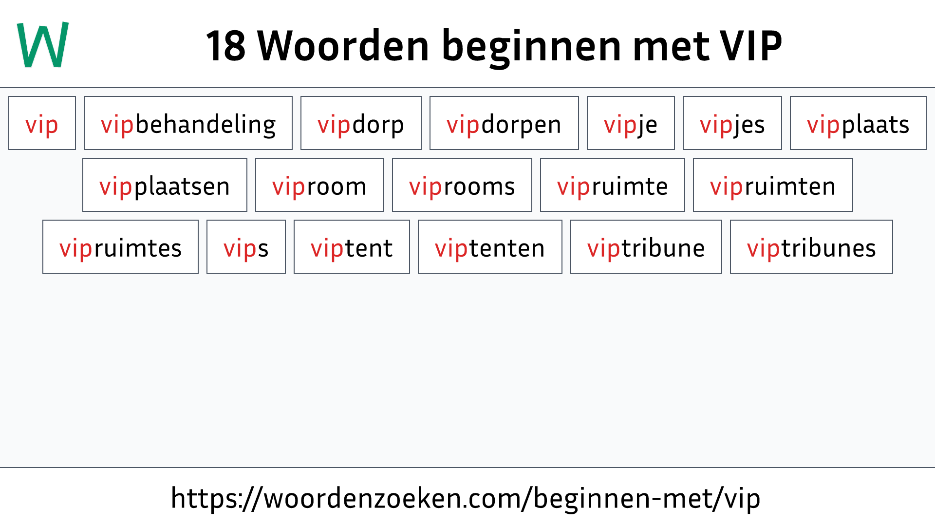 Woorden beginnen met VIP