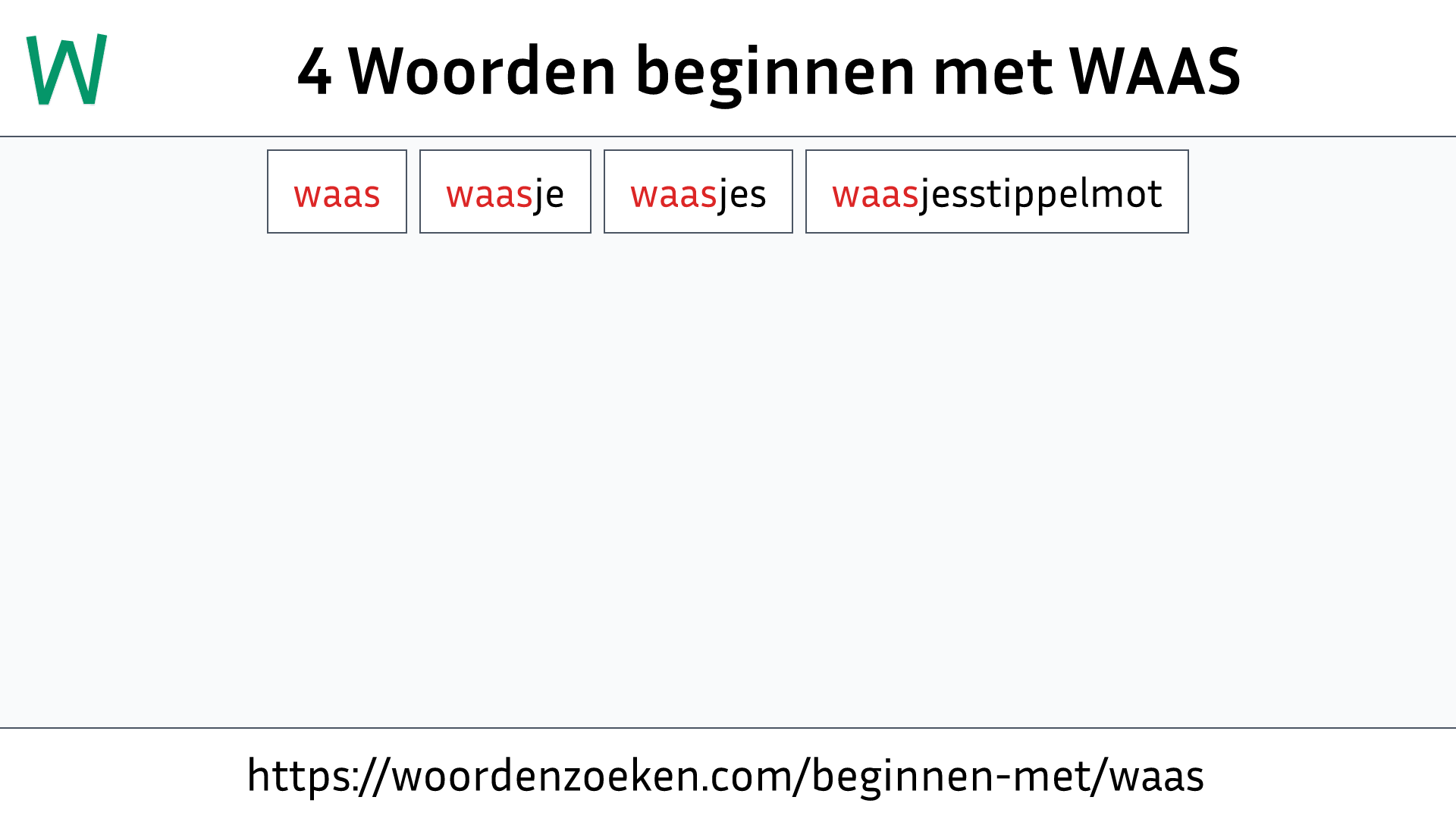 Woorden beginnen met WAAS