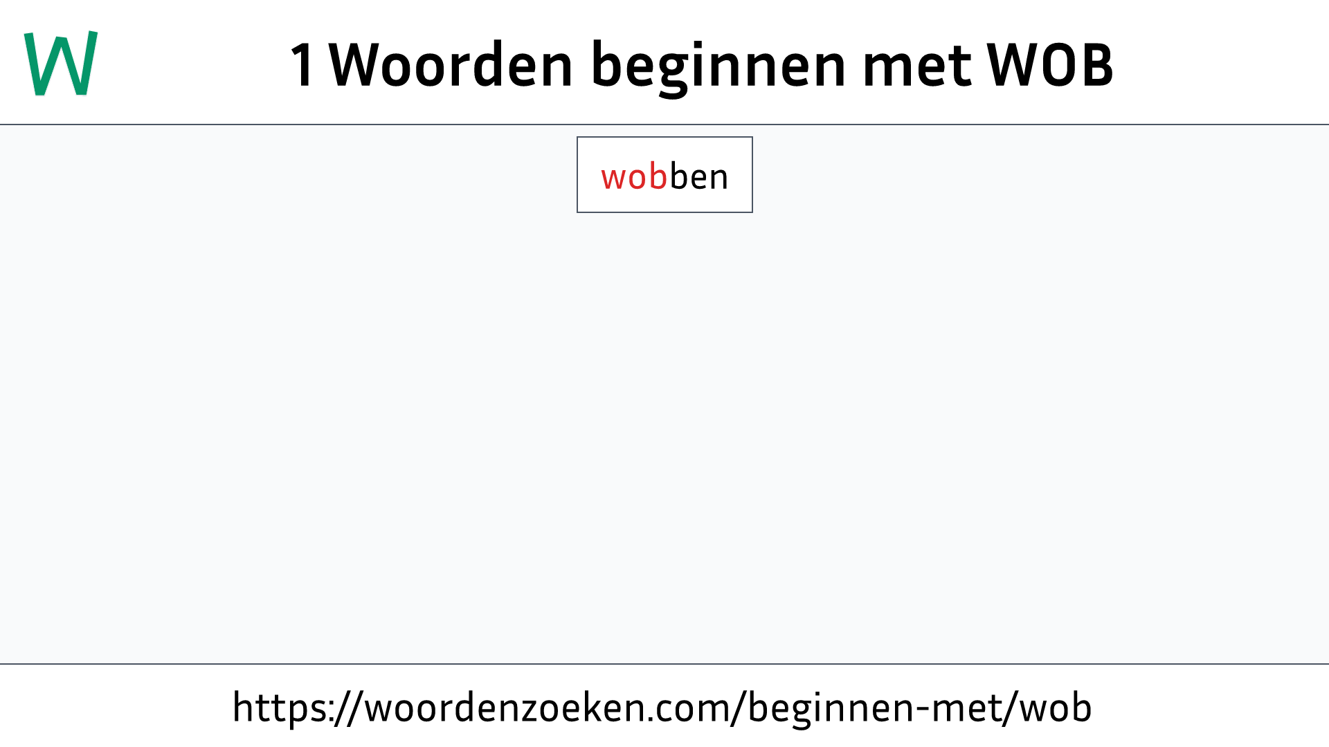 Woorden beginnen met WOB