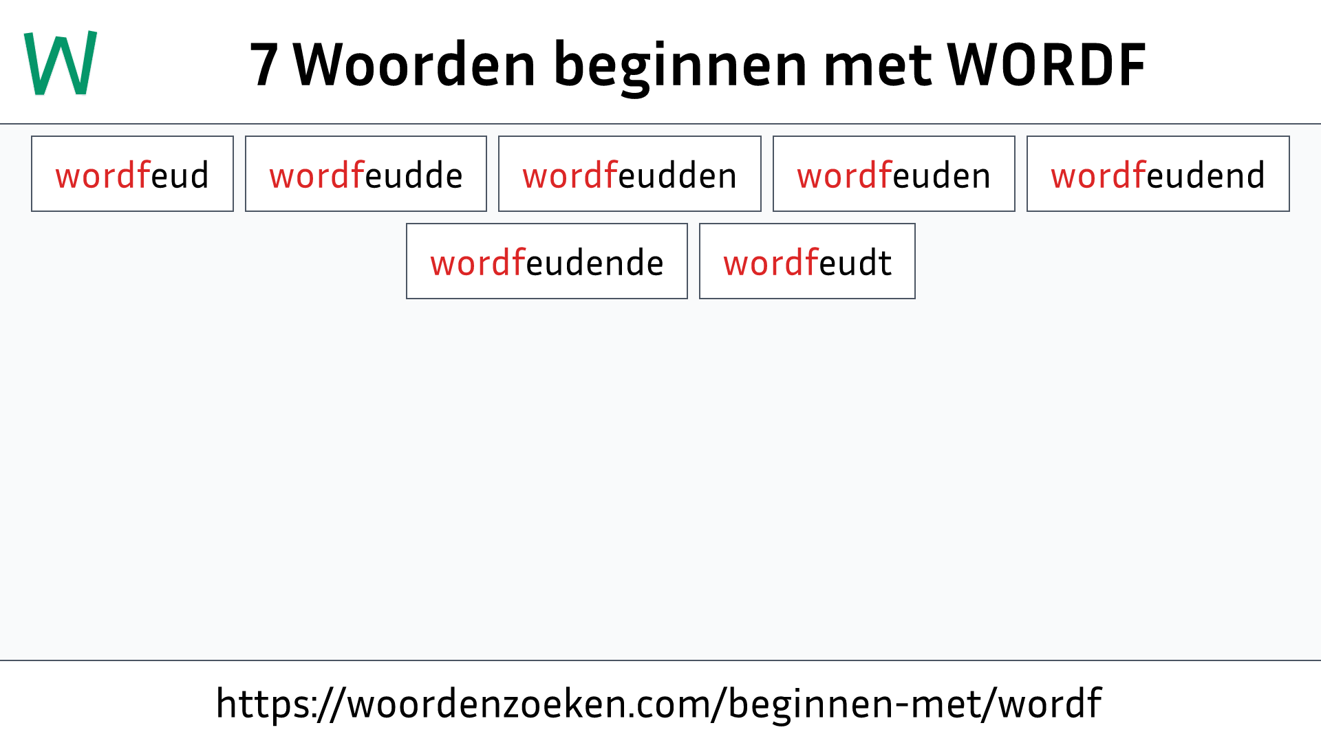 Woorden beginnen met WORDF