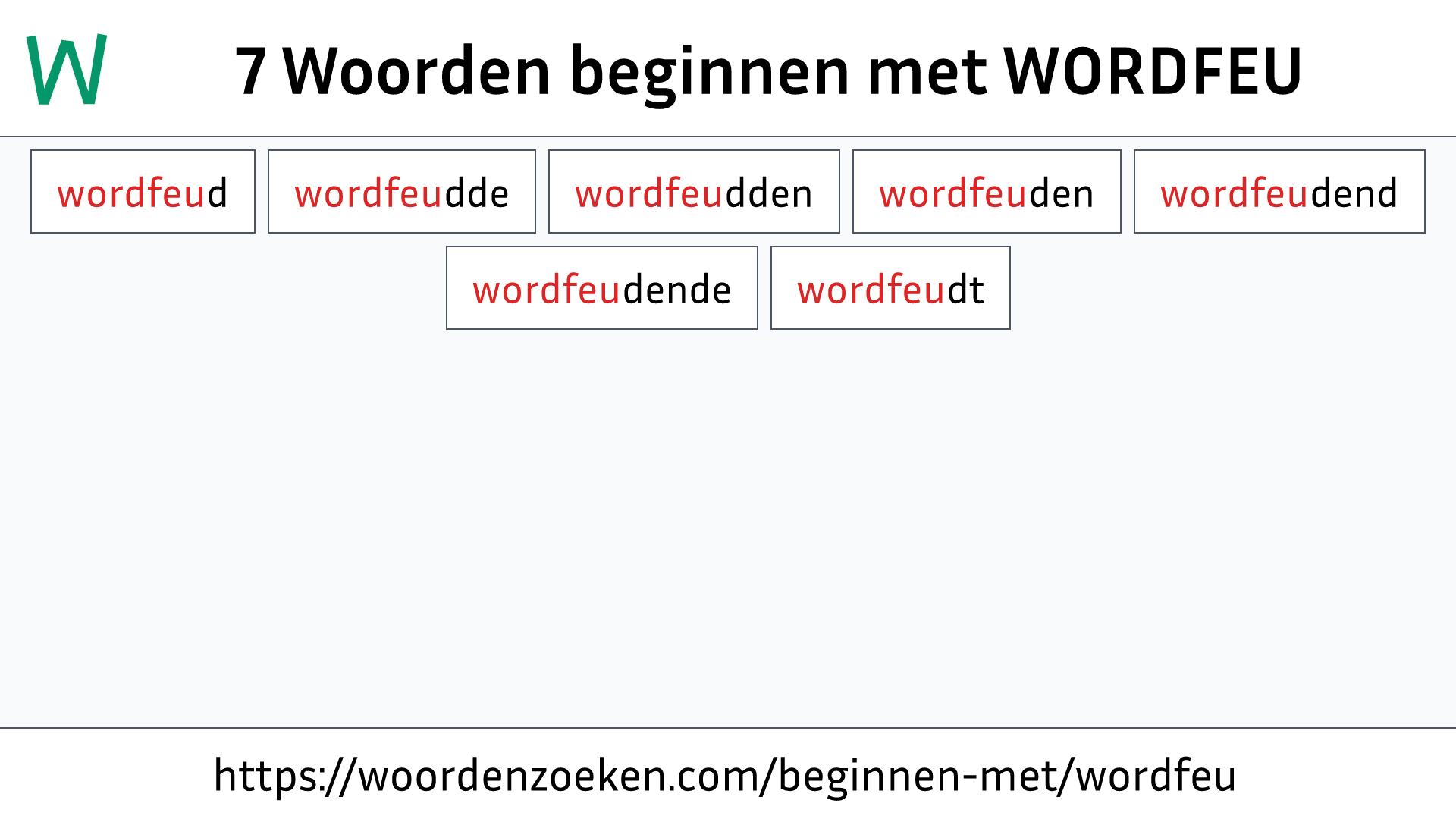 Woorden beginnen met WORDFEU