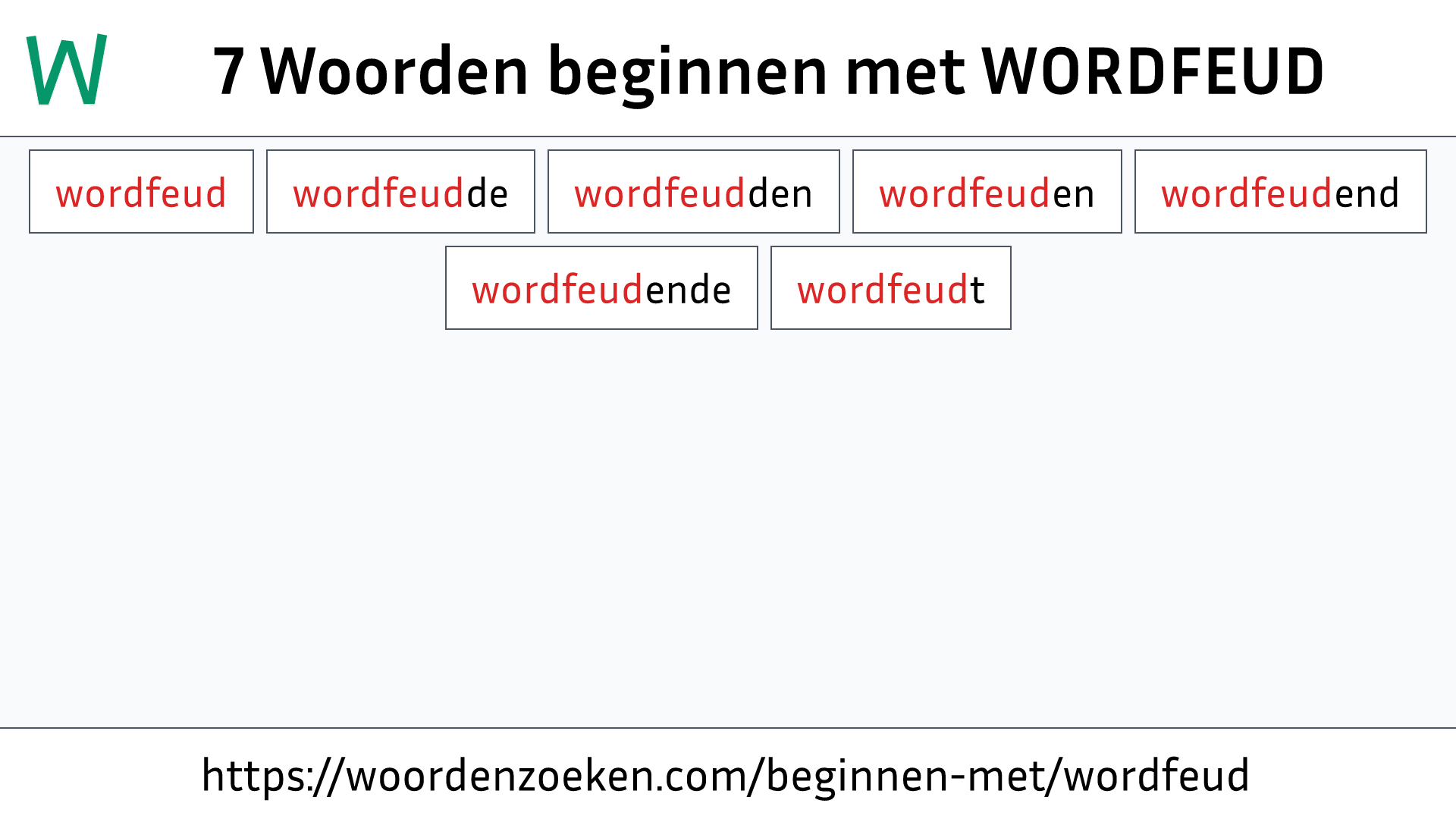 Woorden beginnen met WORDFEUD