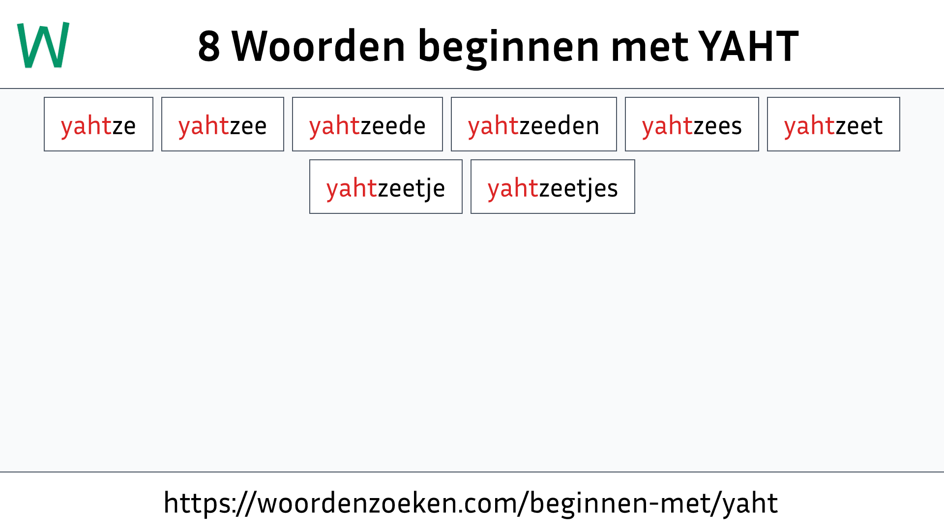 Woorden beginnen met YAHT